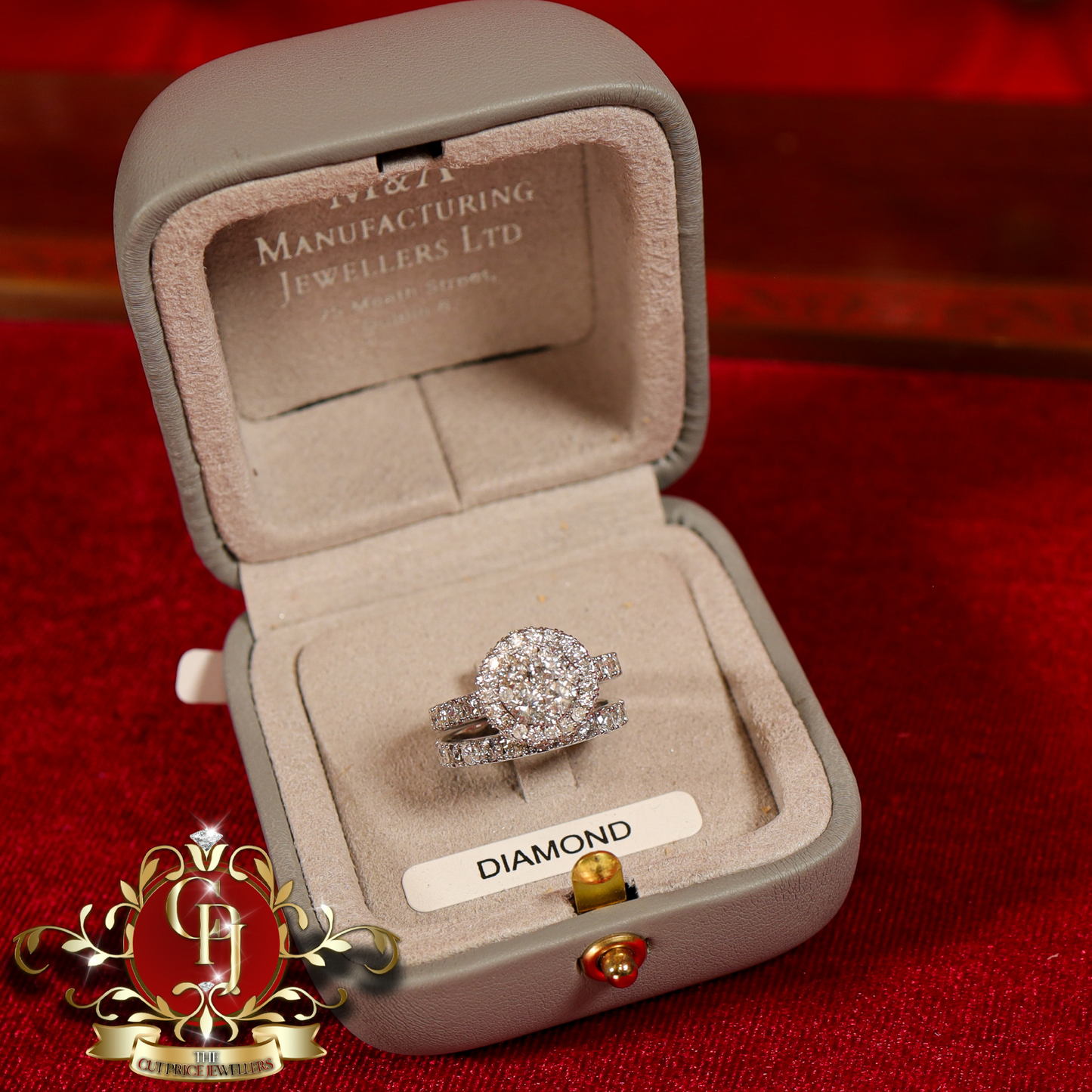 14ct White Gold Bridal Set Rings with 2.5ct Genuine Diamonds | The Cut Price Jewellers