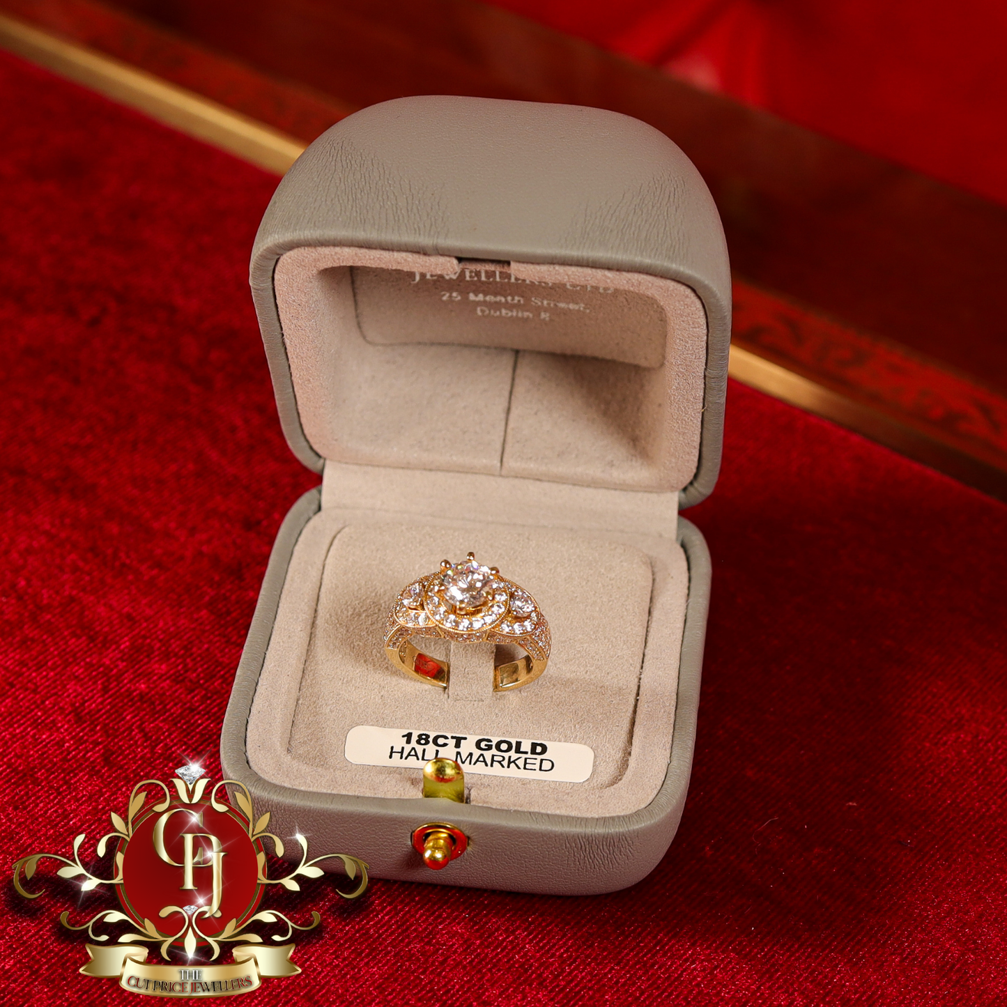 18ct Gold "Rose" Ring with Cubic Zirconia | The Cut Price Jewellers