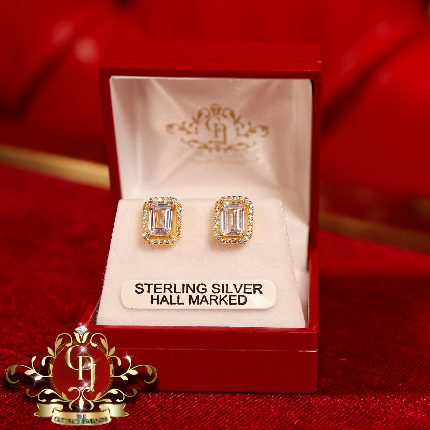 The "2-in-1" Studs (Gold-Plated with Cubic Zirconia) | The Cut Price Jewellers