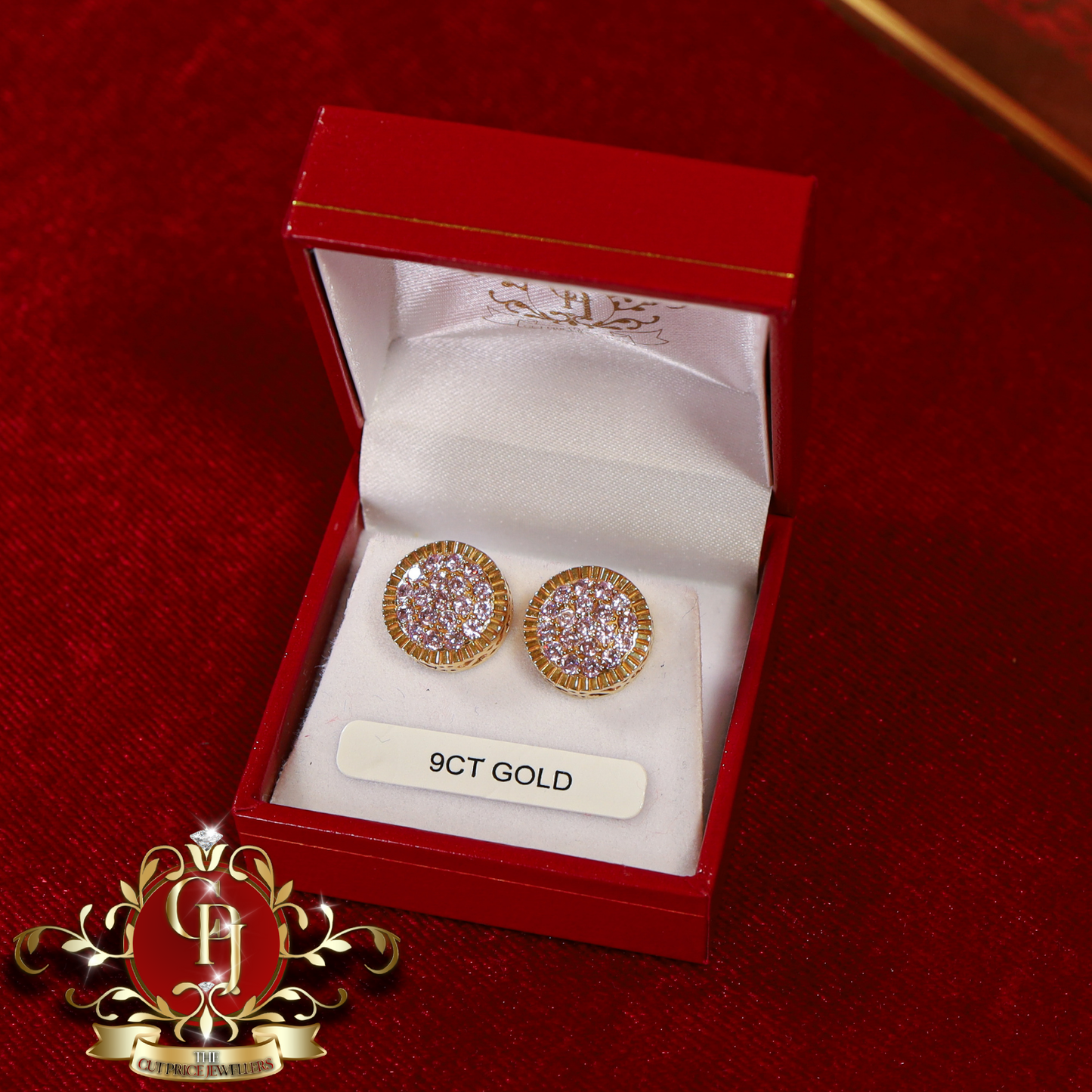 9ct Rolex-Style Pink CZ Stud Earrings (3 Sizes Available) | The Cut Price Jewellers