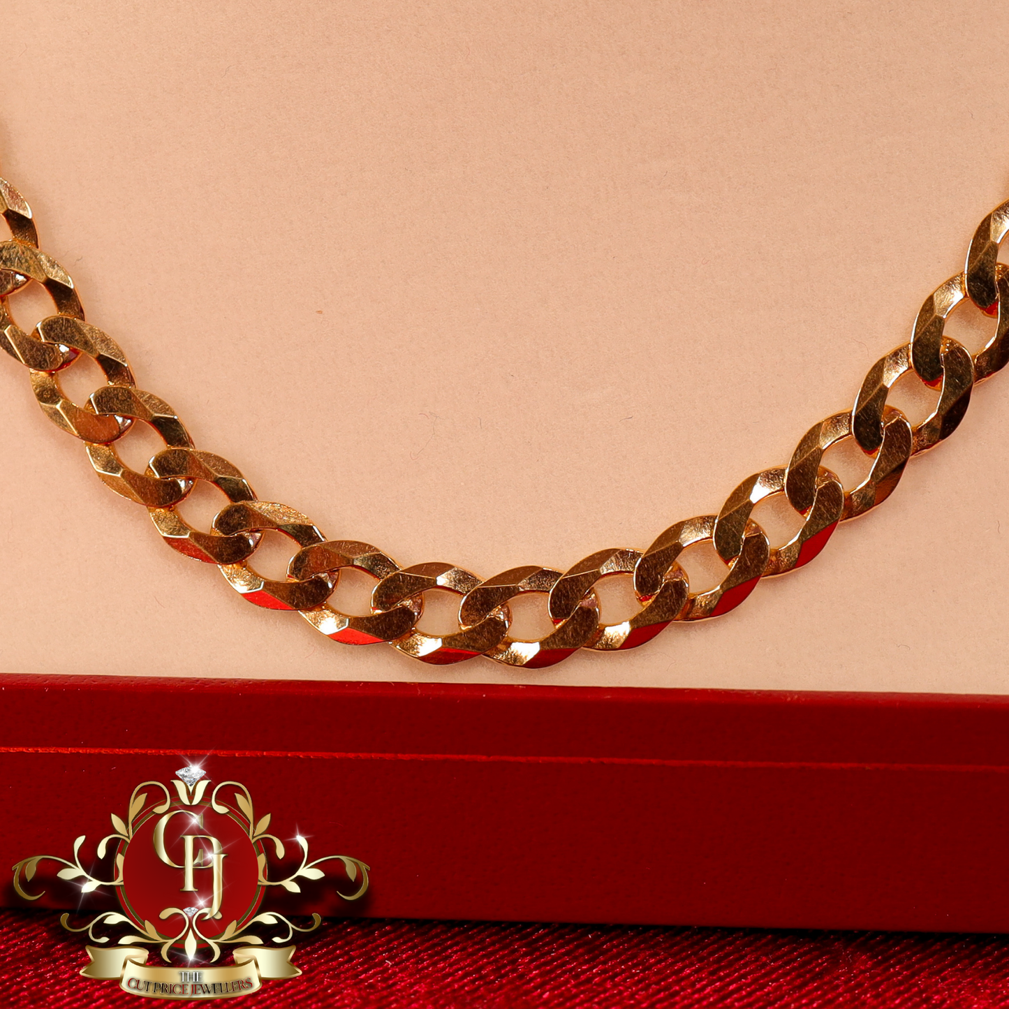 9ct Gold Flat Curb Chain (20") | The Cut Price Jewellers
