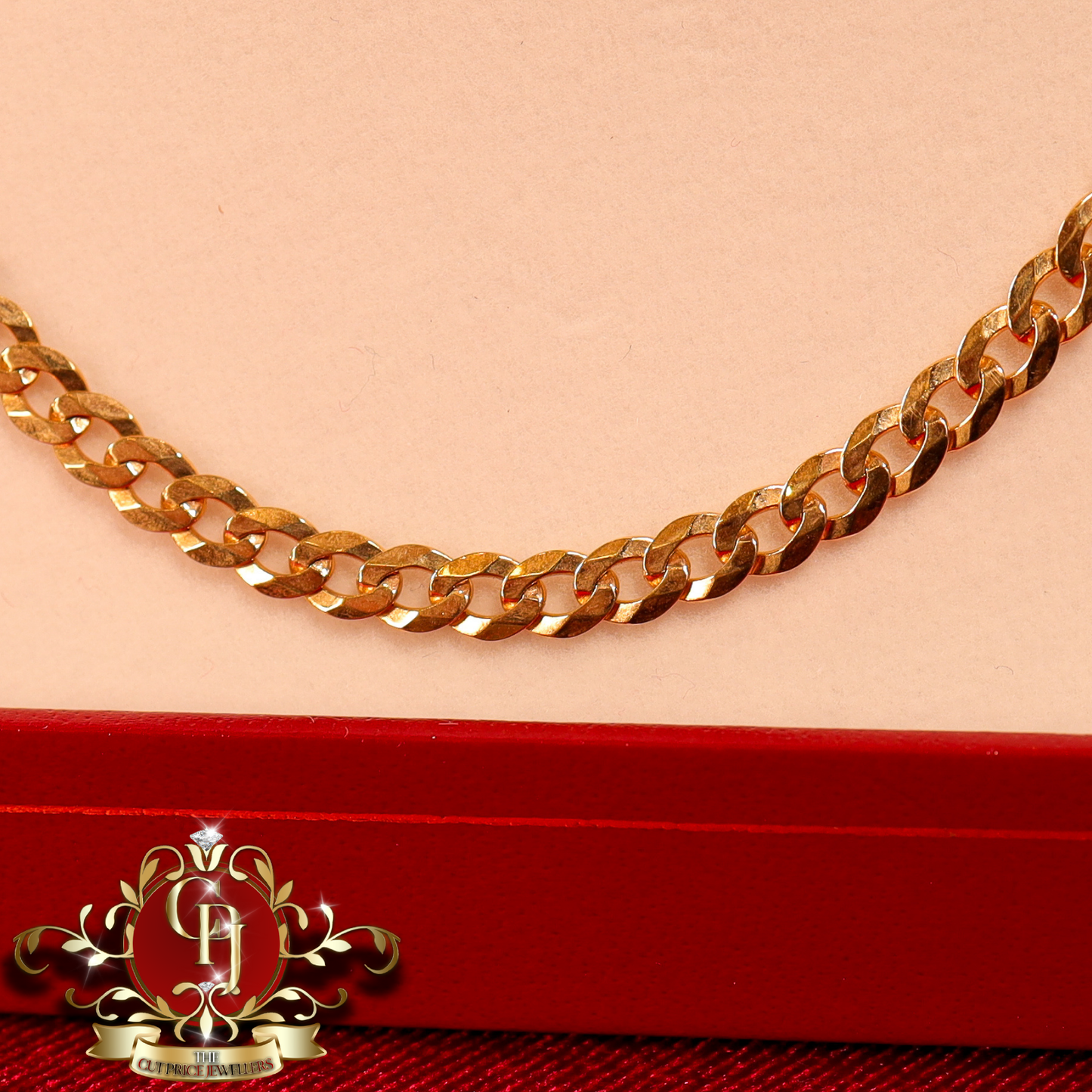 9ct Gold Flat Curb Chain (22") | The Cut Price Jewellers