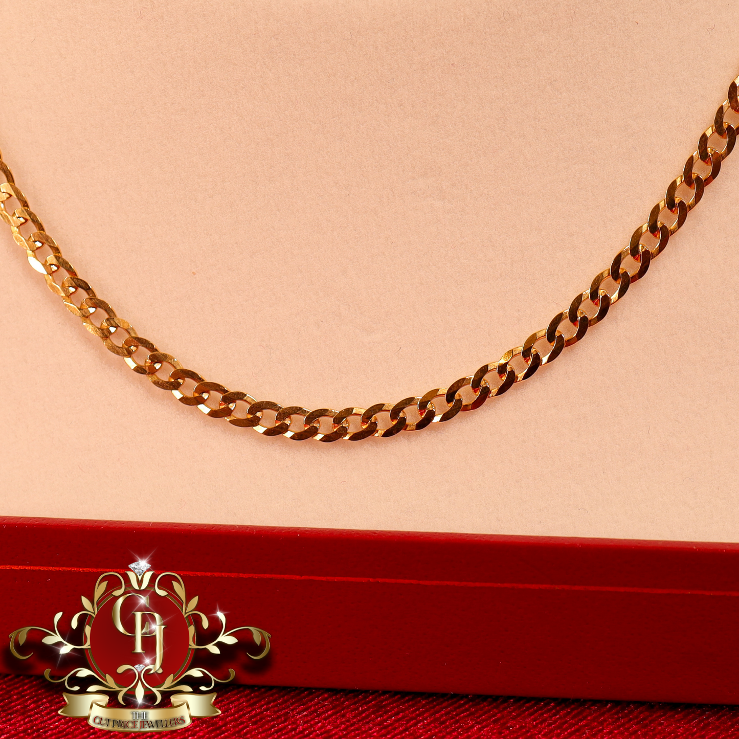 9ct Gold Flat Curb Chain (24") | The Cut Price Jewellers