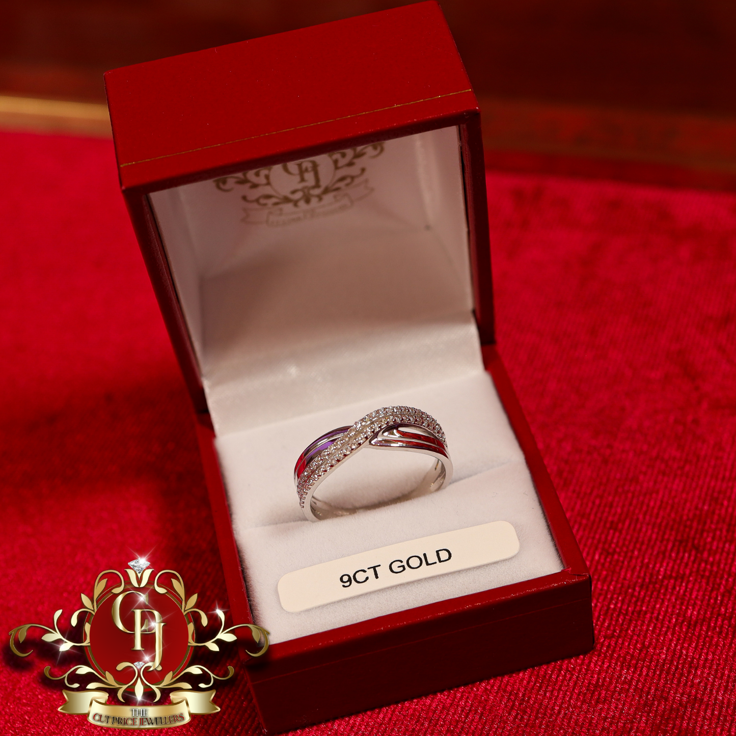 9ct White Gold Ring with Cubic Zirconia | The Cut Price Jewellers