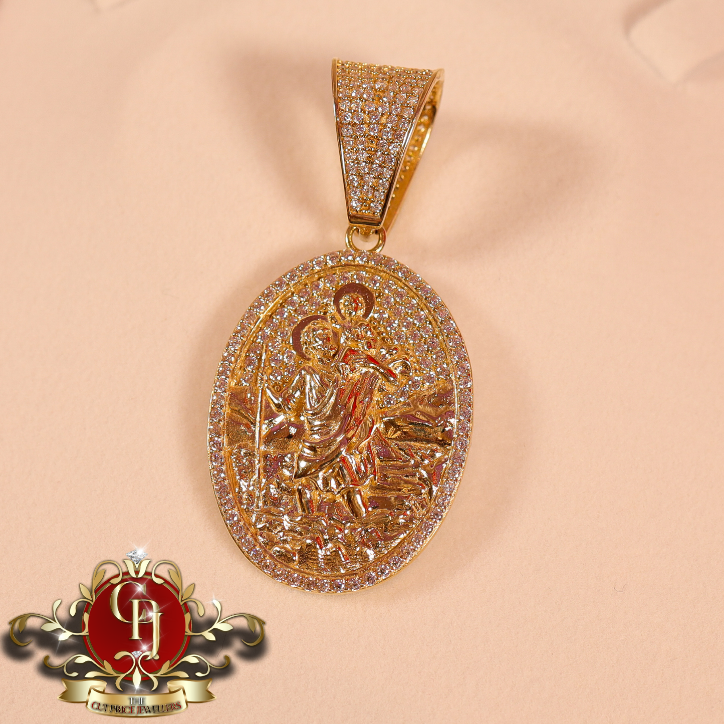 9ct Gold St. Christopher Pendant | The Cut Price Jewellers