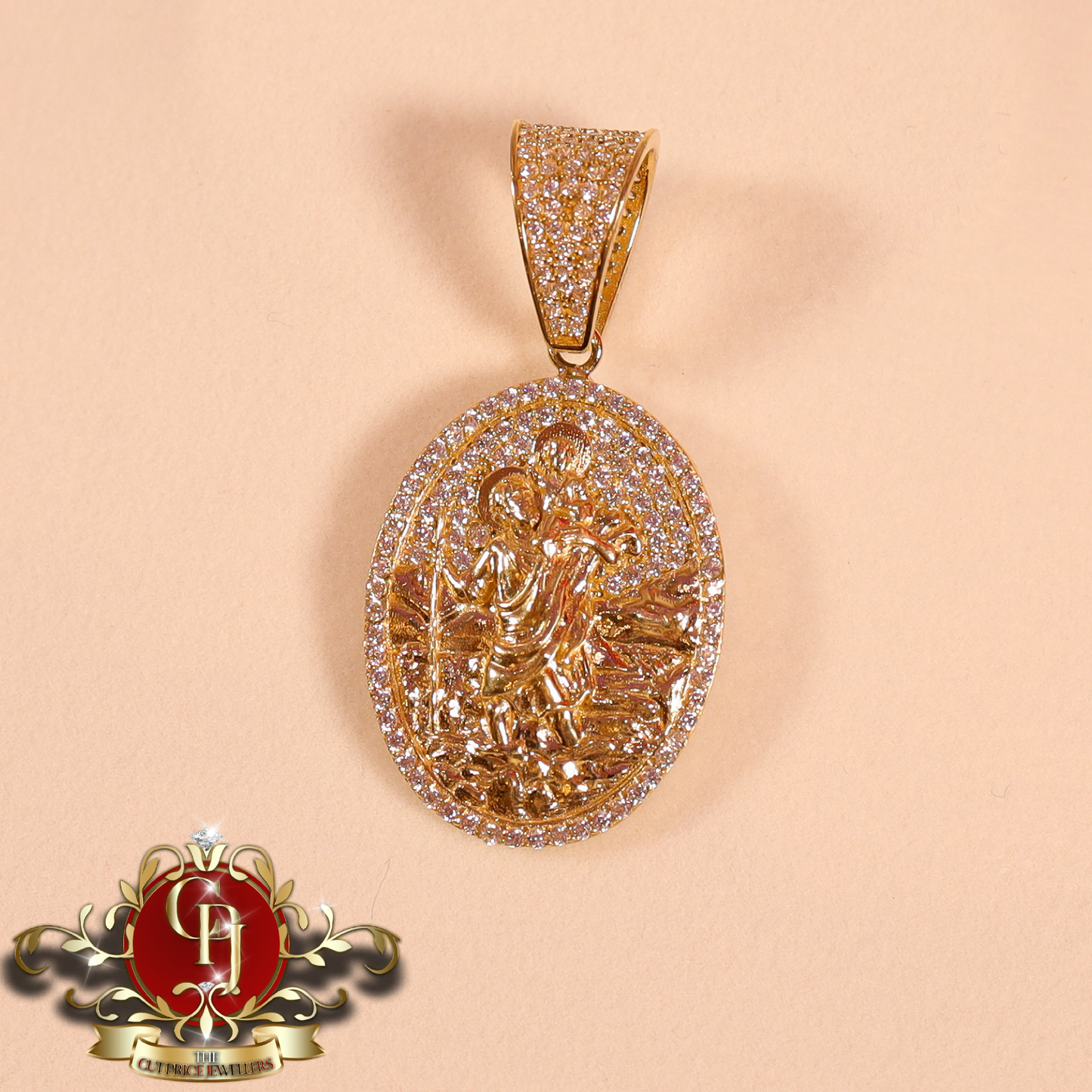 9ct Gold St. Christopher Pendant | The Cut Price Jewellers