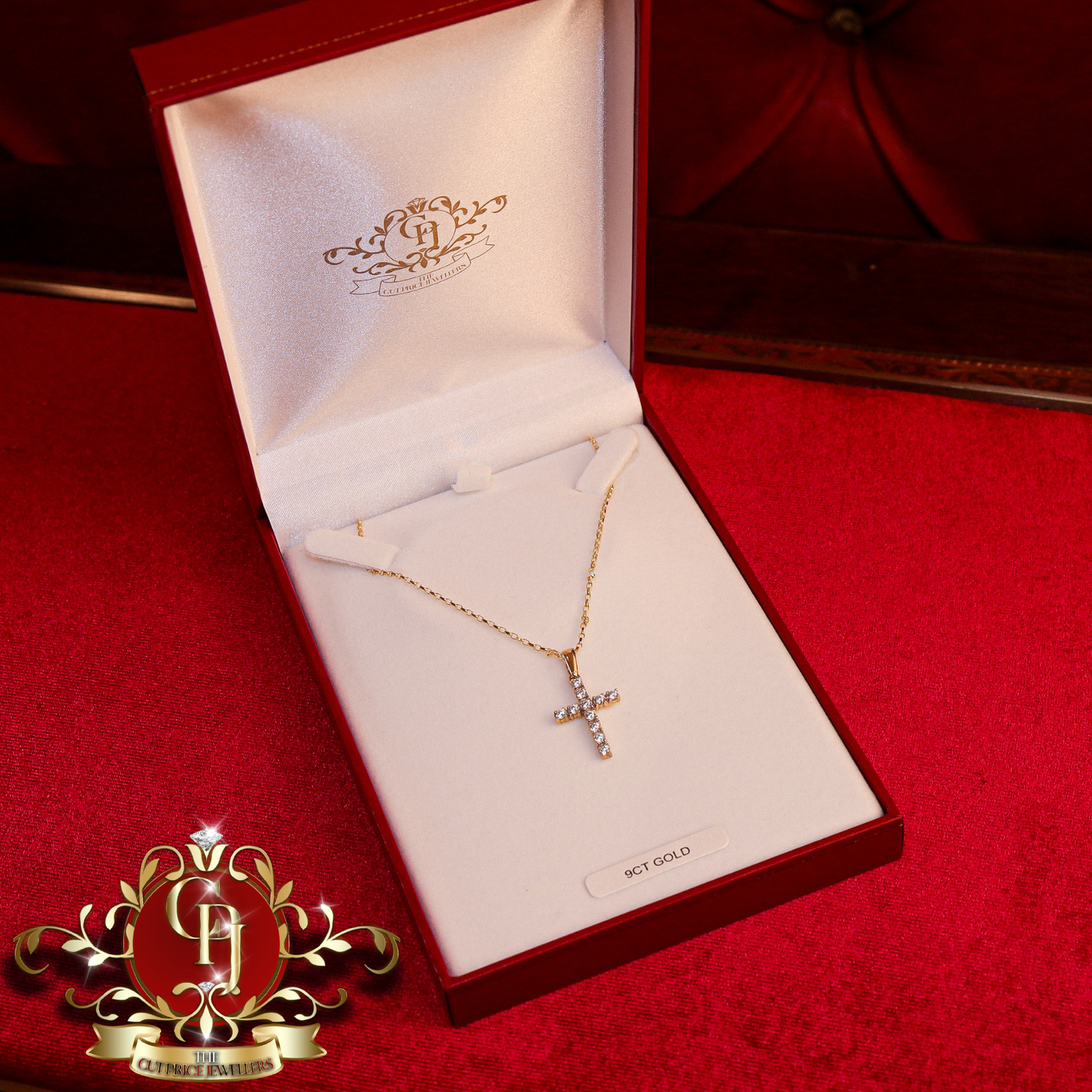 9ct "Charleen" Cross with Cubic Zirconia | The Cut Price Jewellers