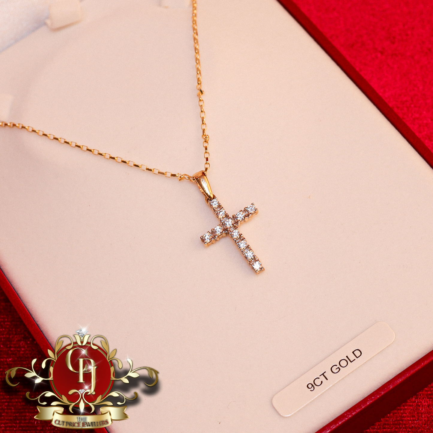 9ct "Charleen" Cross with Cubic Zirconia | The Cut Price Jewellers