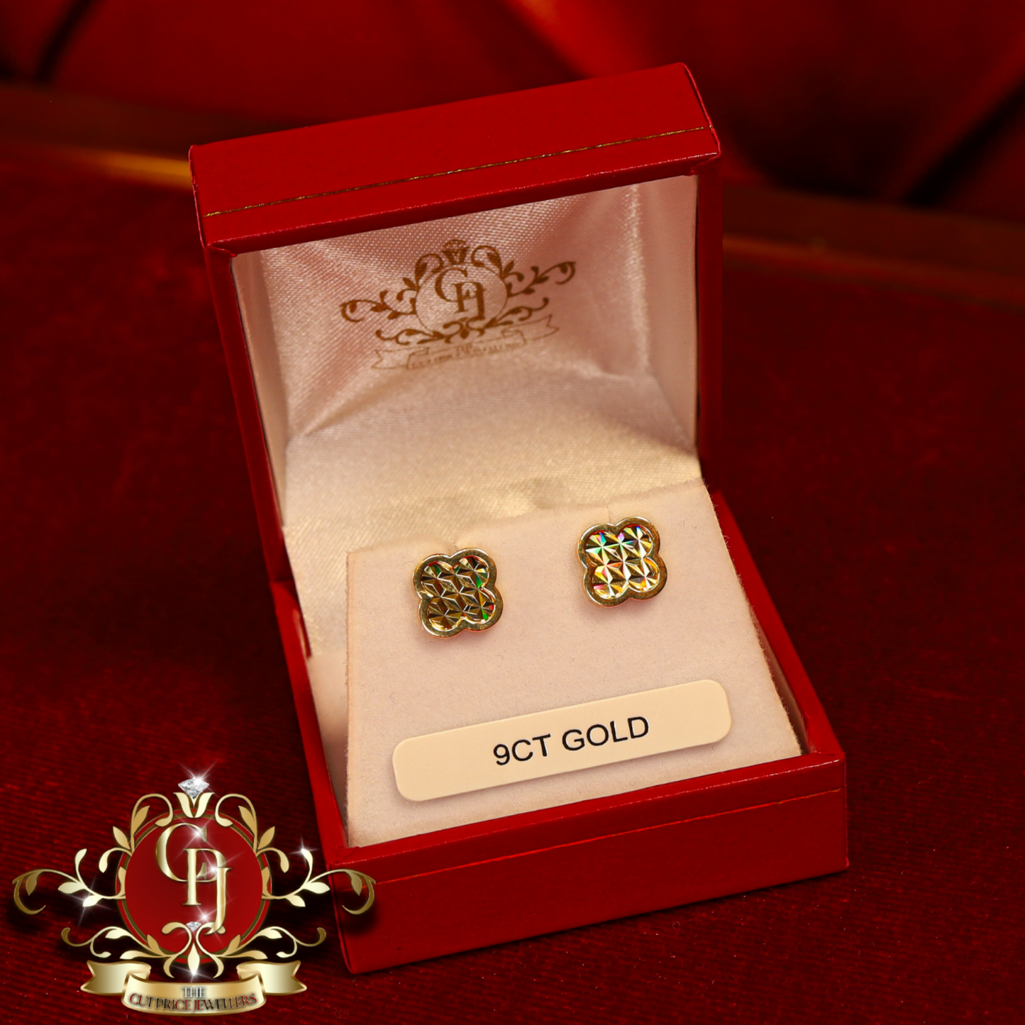 9ct Gold Clover Earrings | The Cut Price Jewellers