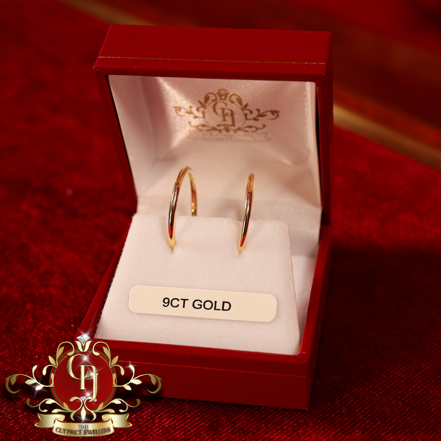 9ct Gold Sleeper Earrings (Large) | The Cut Price Jewellers