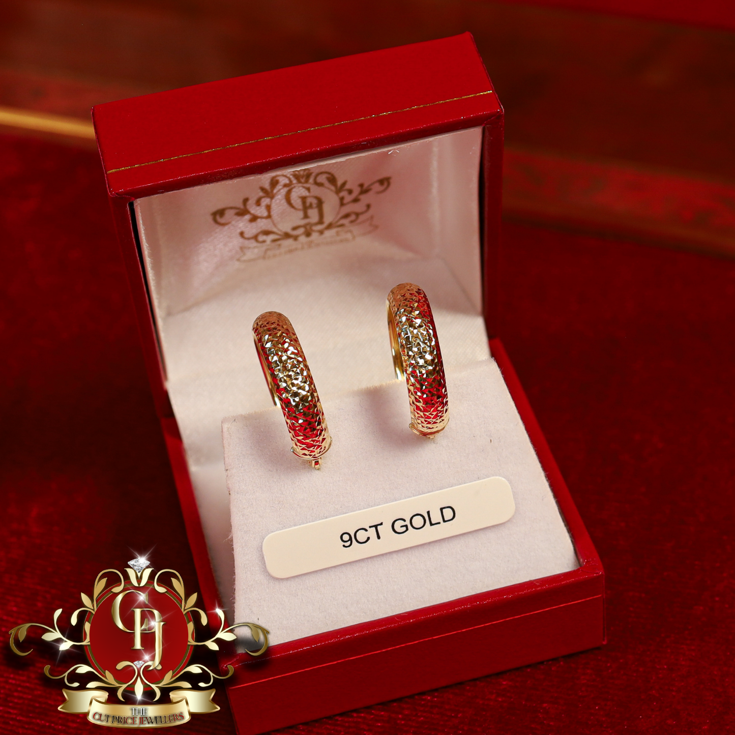 9ct Gold "Leah" Hoops | The Cut Price Jewellers