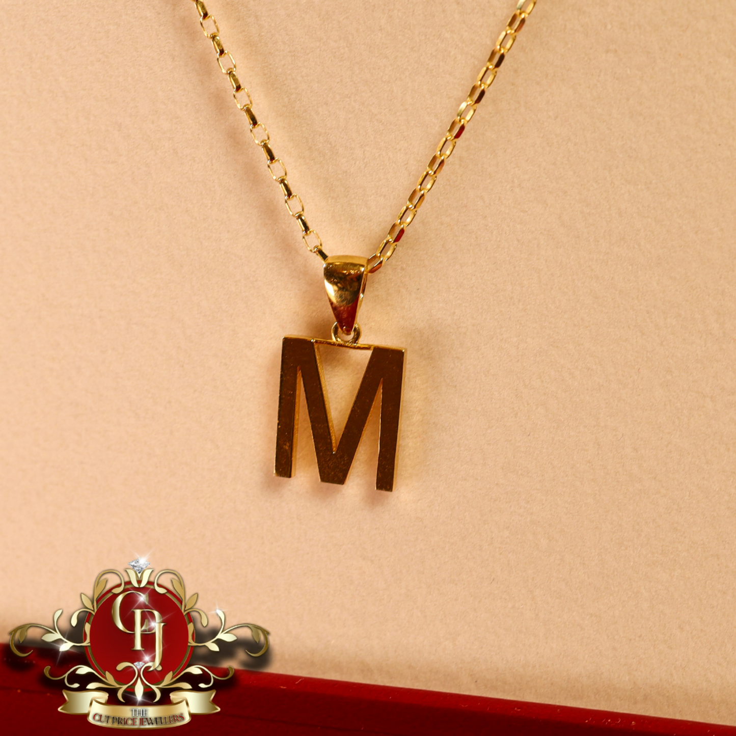 9ct Gold "M" with Standard Chain | The Cut Price Jewellers