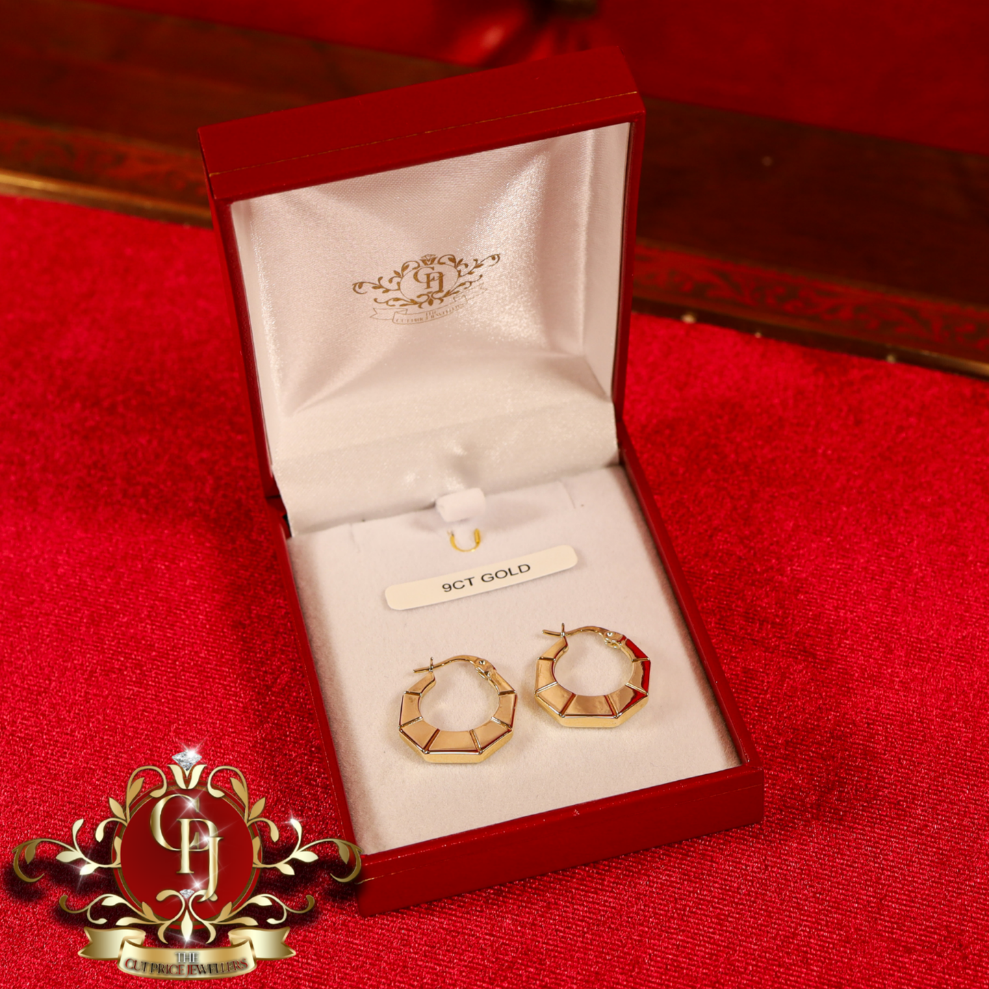 9ct Gold "Mary Jane" Hoops | The Cut Price Jewellers