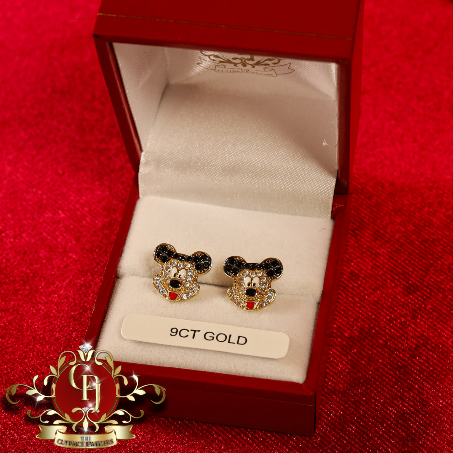9ct Gold "Mickey Mouse" Stud Earrings | The Cut Price Jewellers
