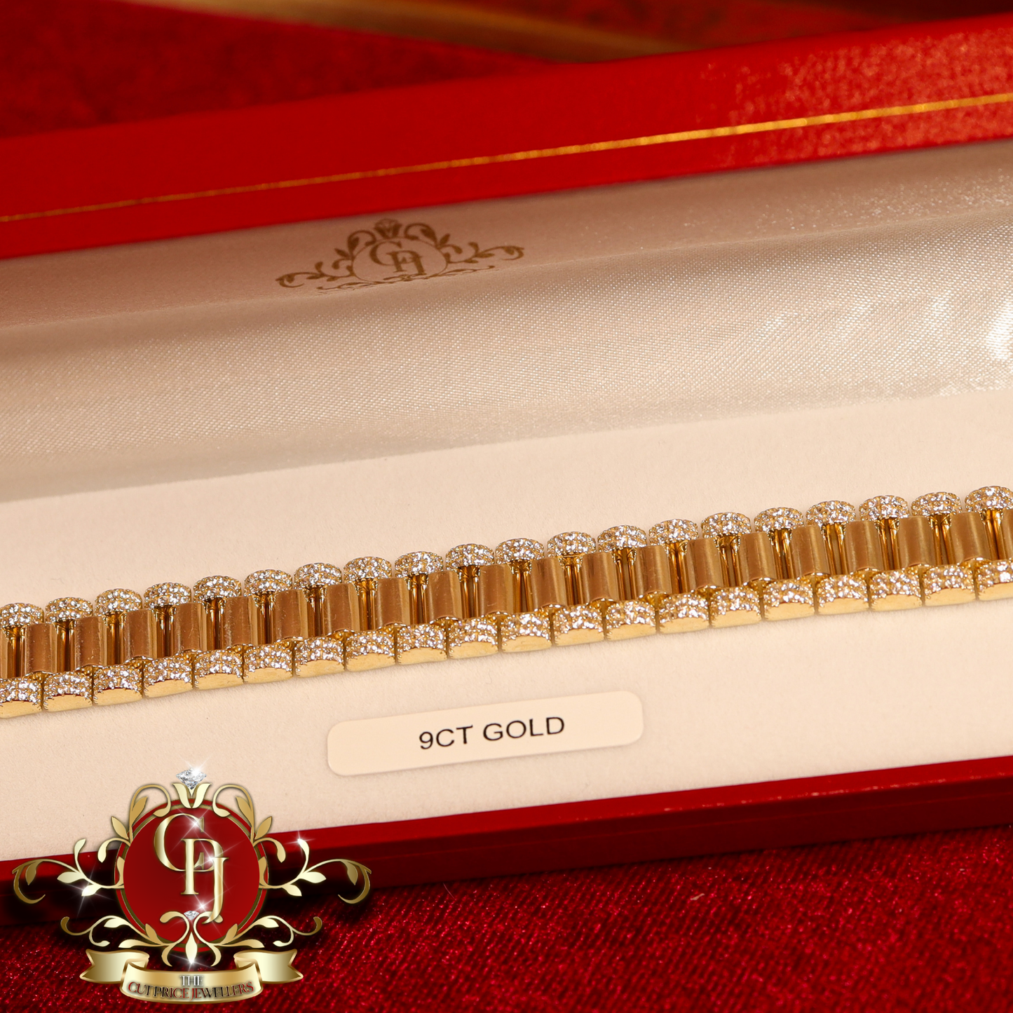 The "Rolex" Inspired 9ct Gold Bracelet (7.5") | The Cut Price Jewellers