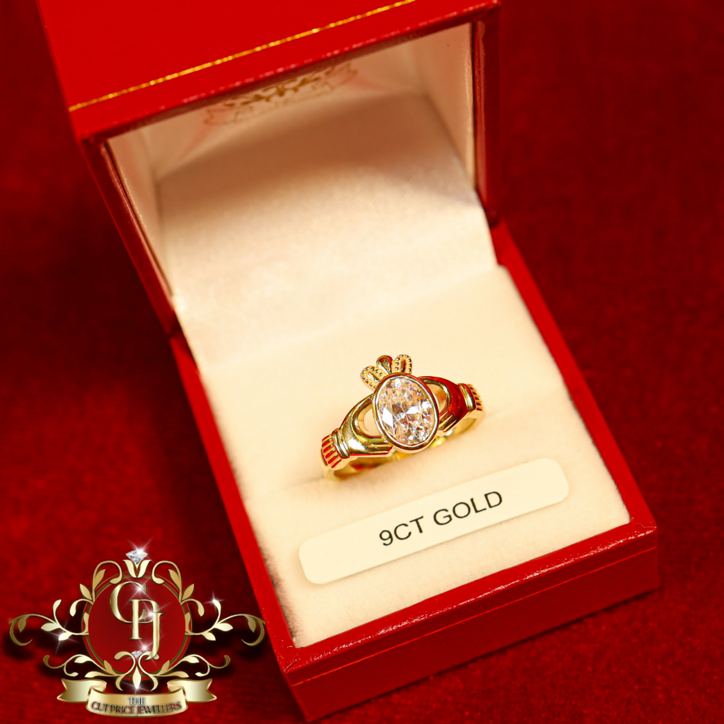 9ct Gold "Sorcha" Claddagh Ring | The Cut Price Jewellers