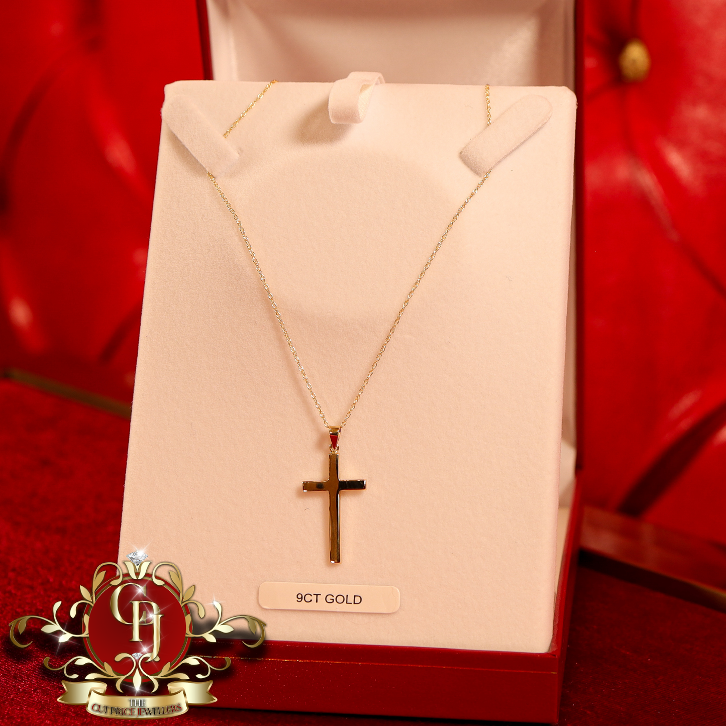 9ct Gold Cross & Chain | The Cut Price Jewellers