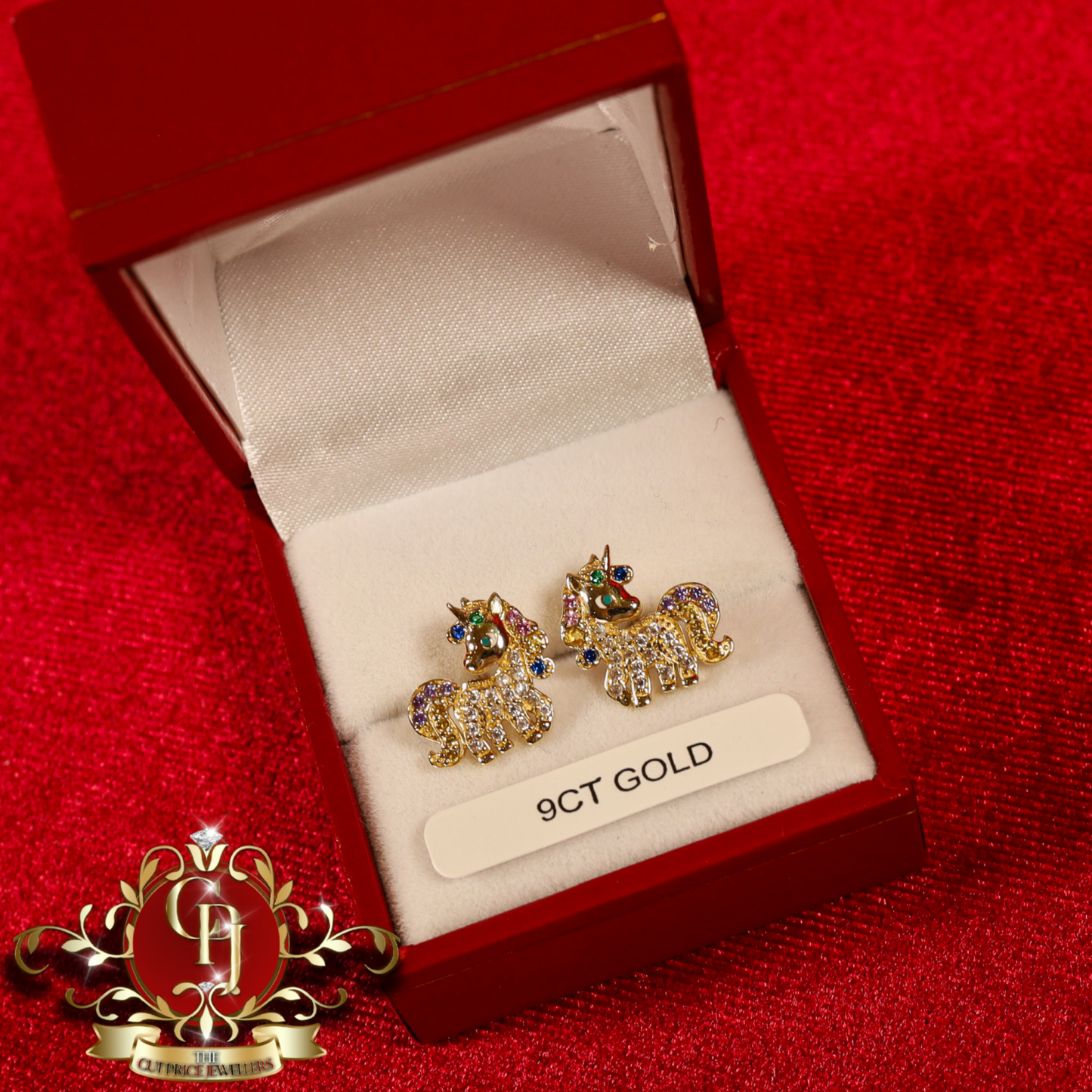 9ct Gold "Unicorn" Stud Earrings | The Cut Price Jewellers
