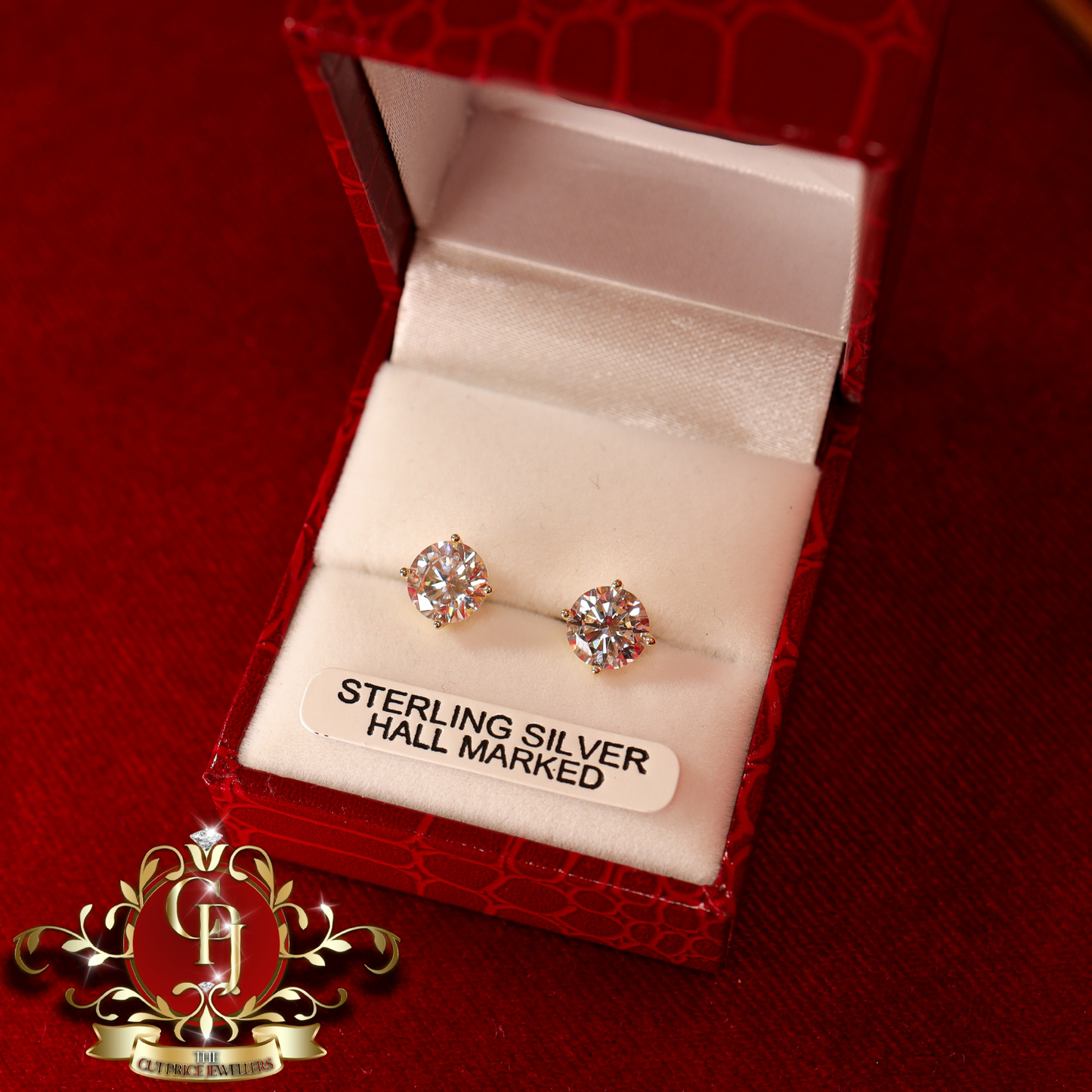 The "2-in-1" Studs (Gold-Plated with Cubic Zirconia) | The Cut Price Jewellers
