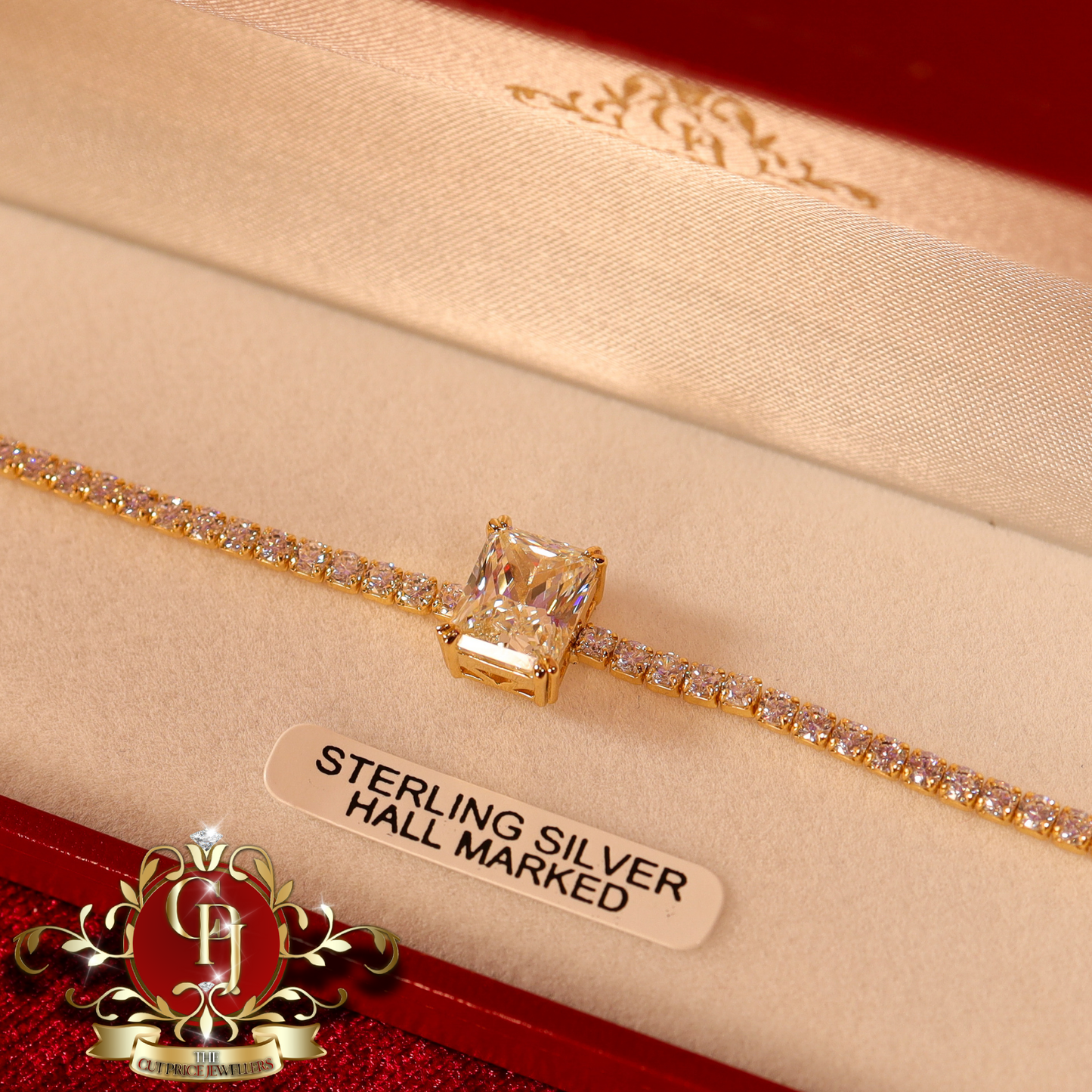 Gold Plated "Grace" Tennis Bracelet | The Cut Price Jewellers