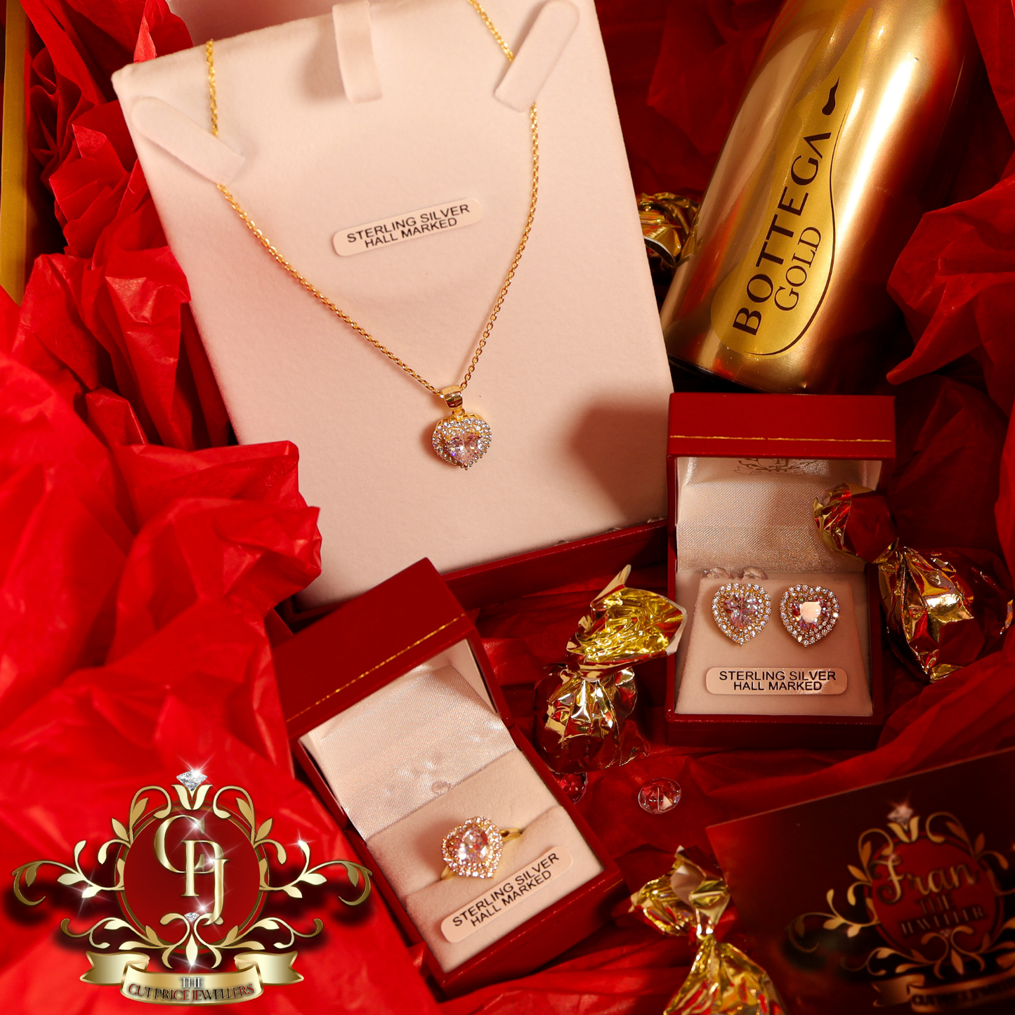 "My Darling" Gift Box (Gold-Plated with Cubic Zirconia) | The Cut Price Jewellers