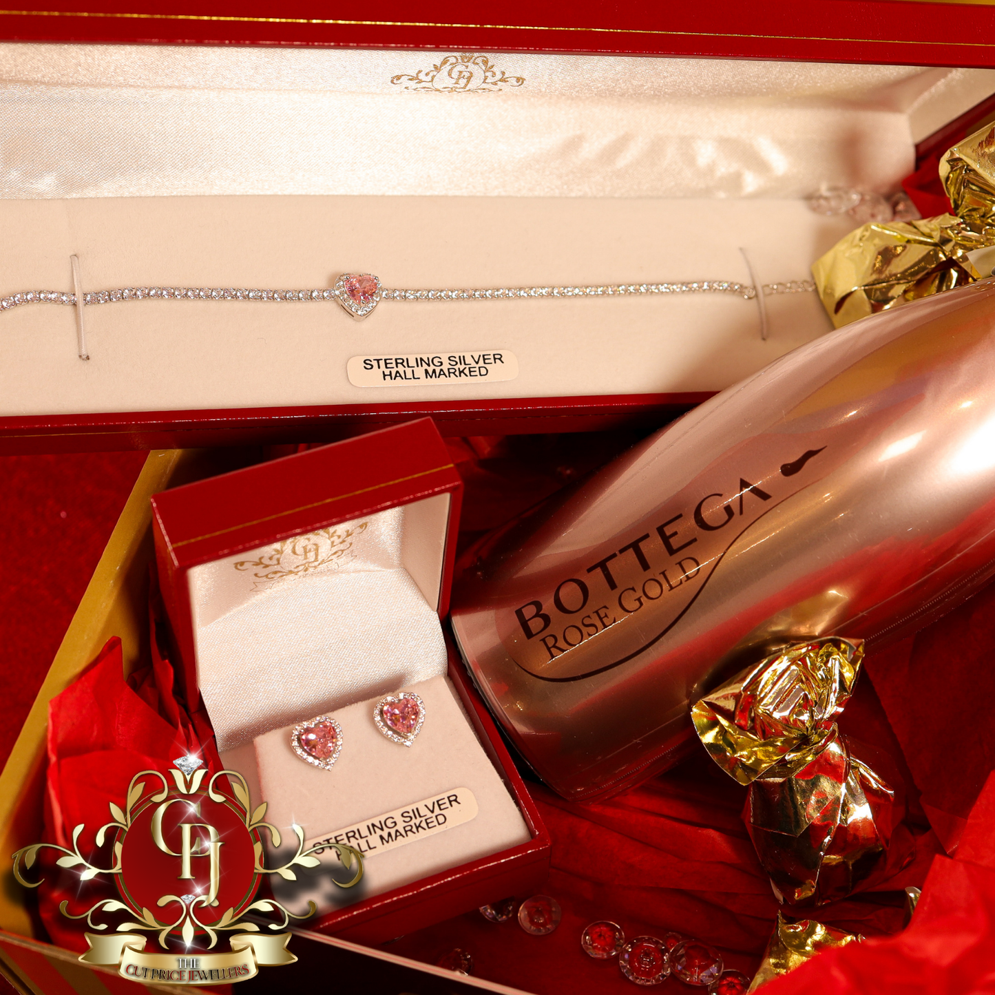 "My Beloved" Gift Box (Sterling Silver with Pink Cubic Zirconia) | The Cut Price Jewellers