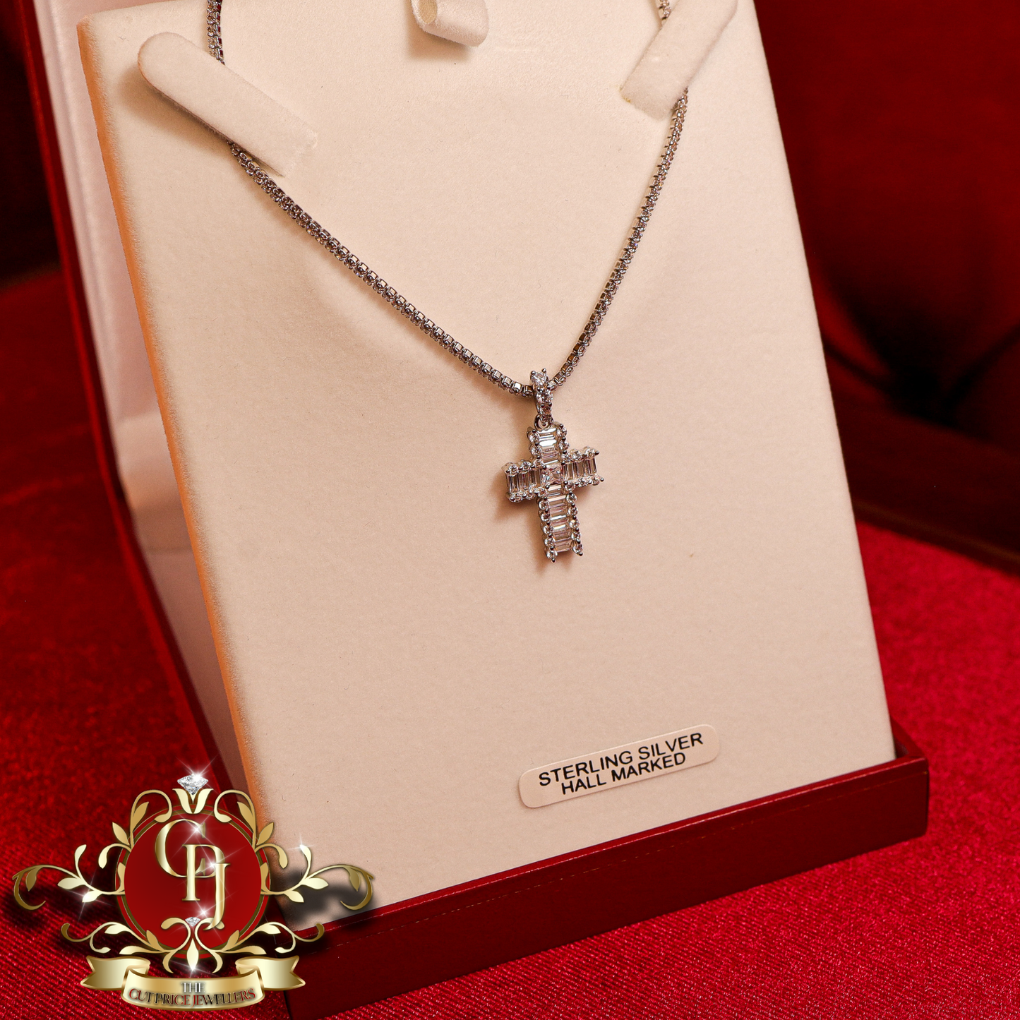 The "Athena" Sterling Silver Cross & Tennis Chain | The Cut Price Jewellers
