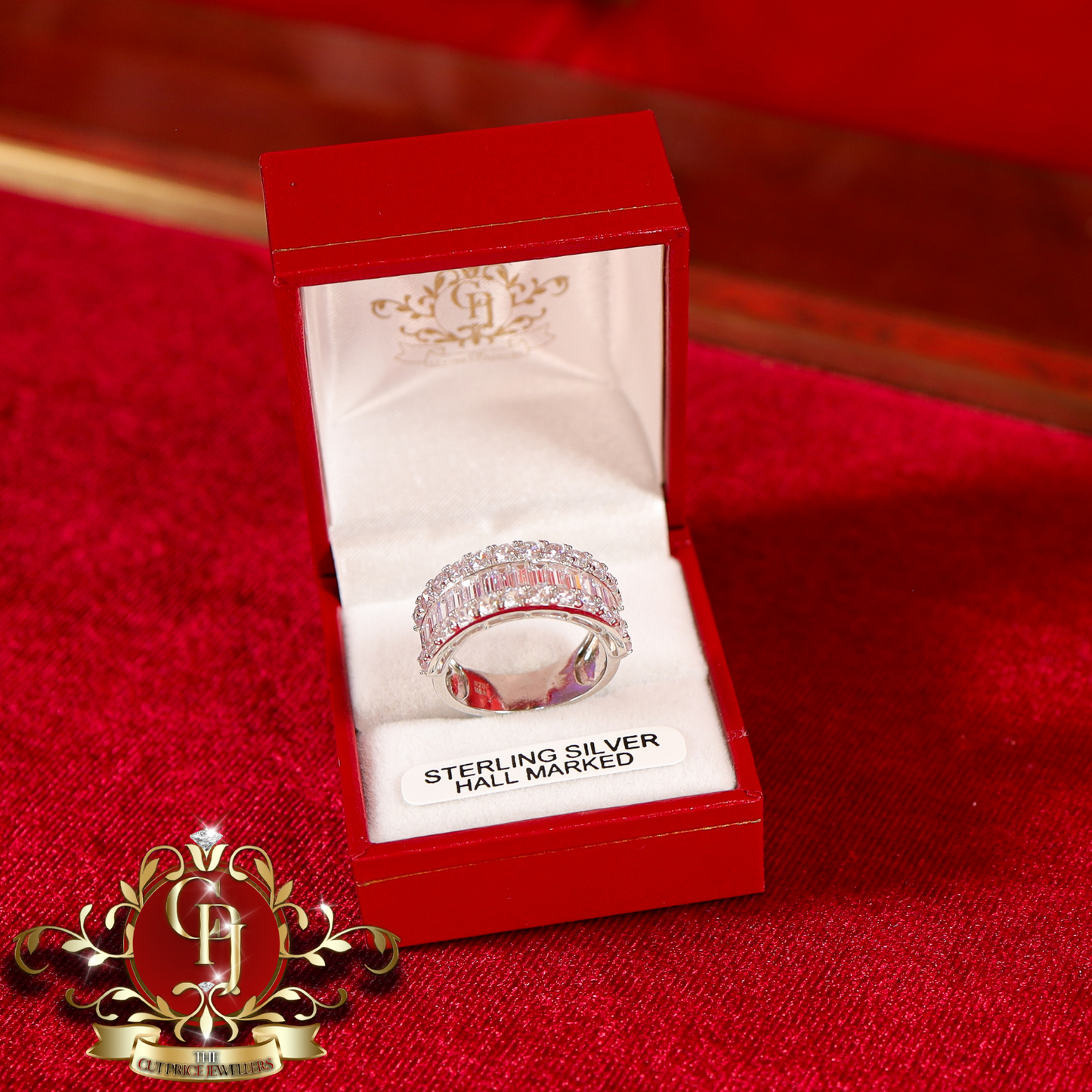 The "Inaya" Ring (Sterling Silver with Cubic Zirconia) | The Cut Price Jewellers