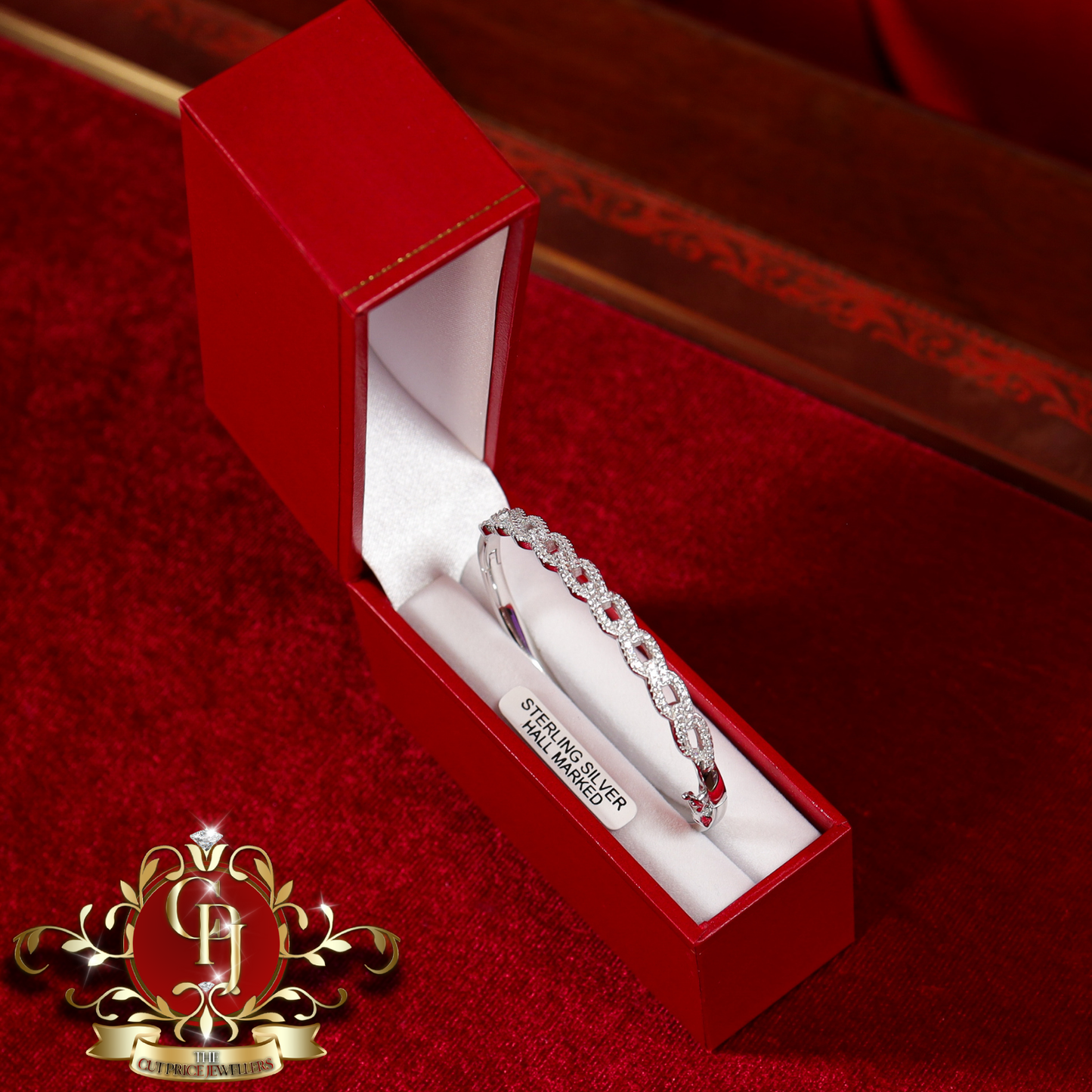 Sterling Silver Baguette Bangle | The Cut Price Jewellers