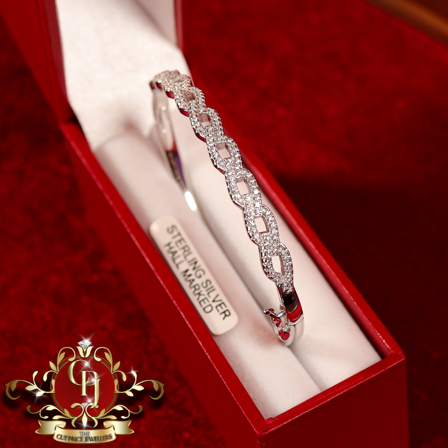 Sterling Silver Baguette Bangle | The Cut Price Jewellers