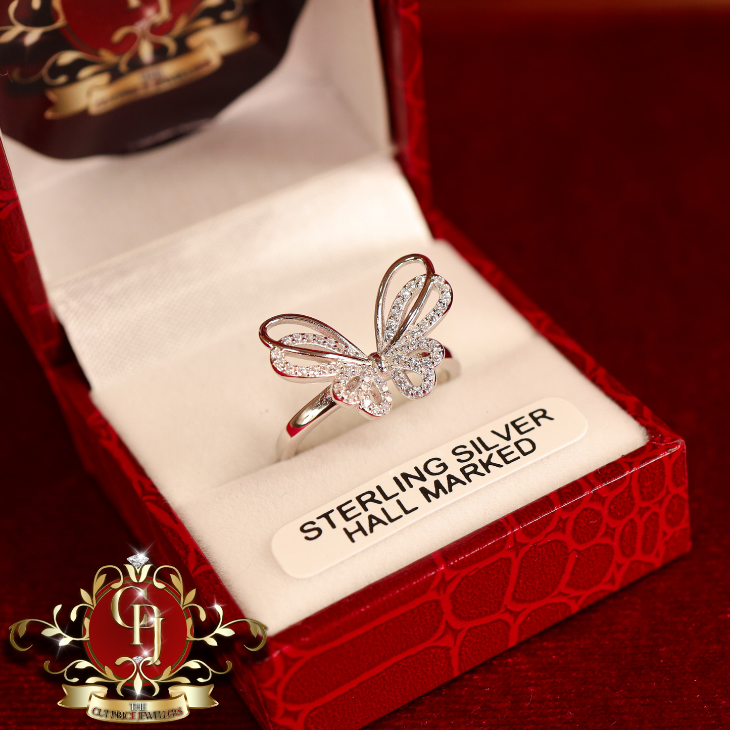 CHRISTMAS DROP NO.1: The "Butterfly" Ring (Sterling Silver with Cubic Zirconia) | The Cut Price Jewellers