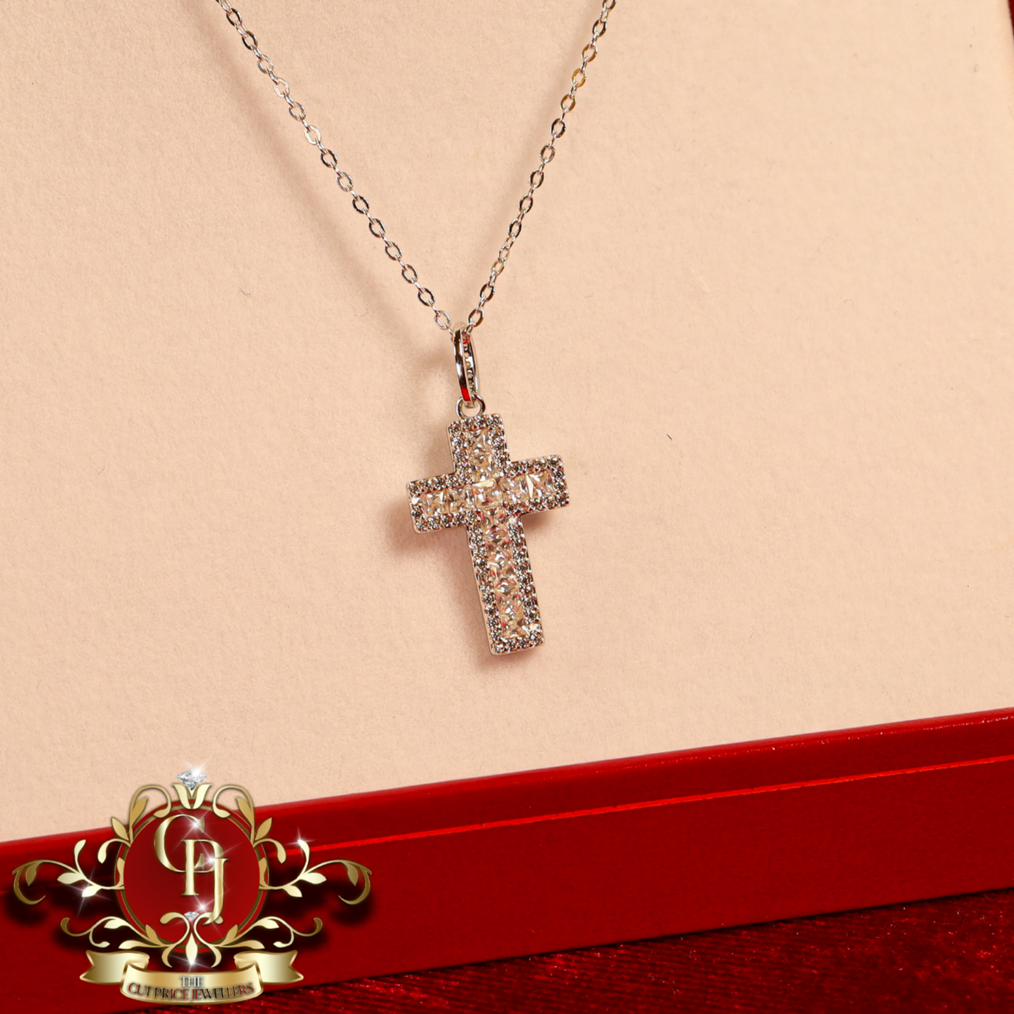 Sterling Silver Cross with Cubic Zirconia | The Cut Price Jewellers