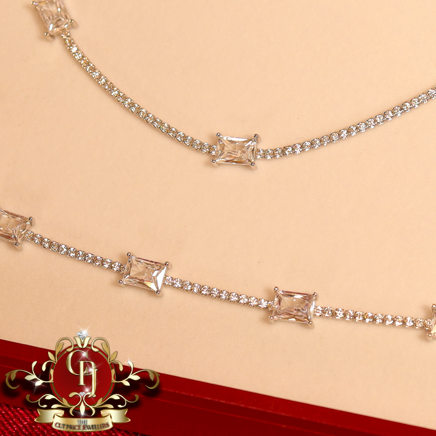 The "Florence" Tennis Set (Sterling Silver with Cubic Zirconia) | The Cut Price Jewellers