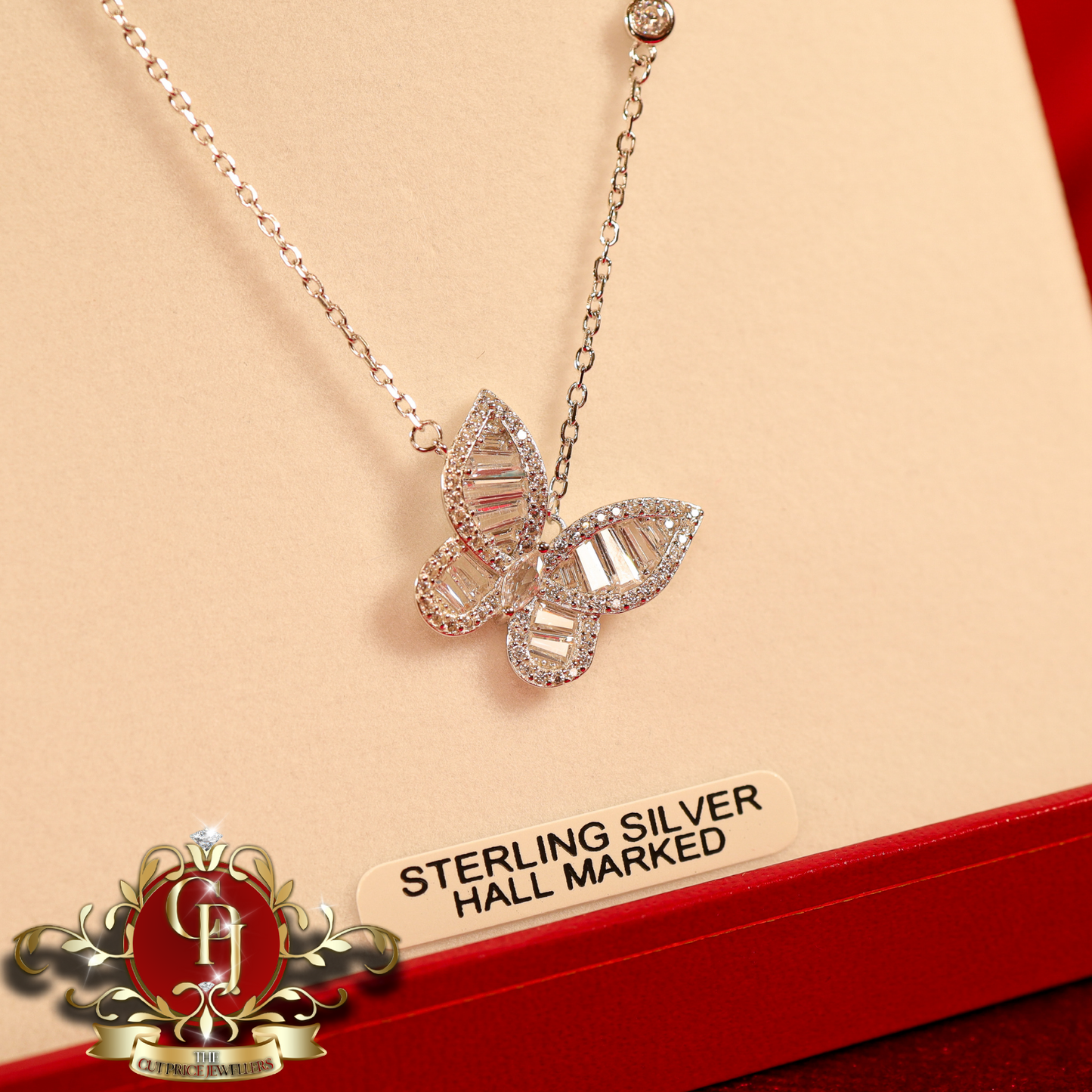CHRISTMAS DROP NO.4: The "Heidi" Butterfly Chain (Sterling Silver with Cubic Zirconia) | The Cut Price Jewellers
