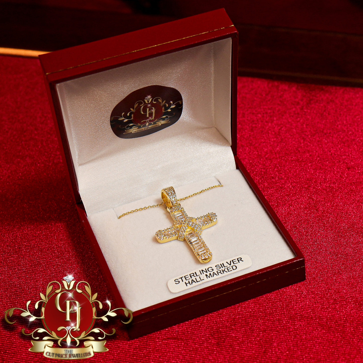 The "Indy" Gold-Plated Sterling Silver Cross & Chain | The Cut Price Jewellers