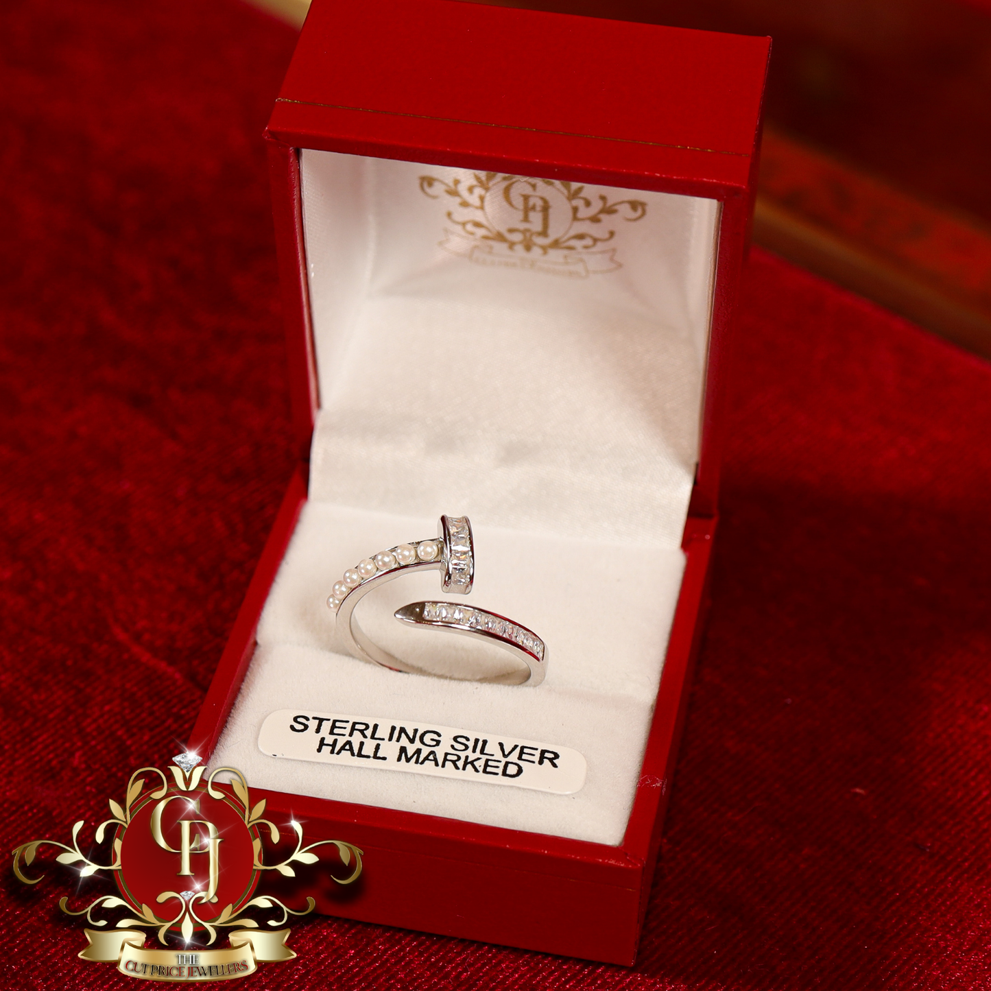 Sterling Silver Pearl Screw Ring | The Cut Price Jewellers