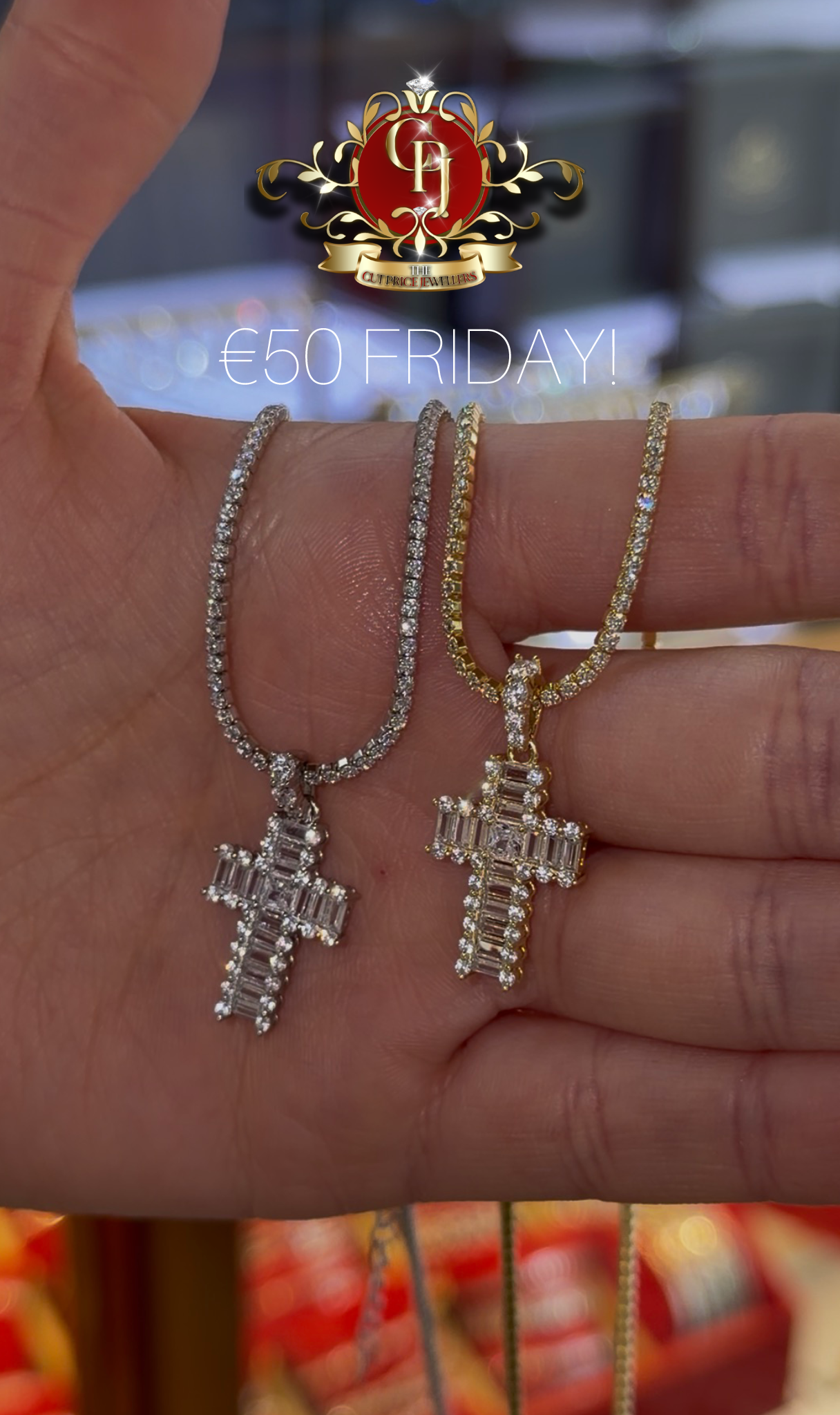 The "Athena" Cross & Tennis Chain