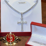 Tennis Set With Cross Pendant