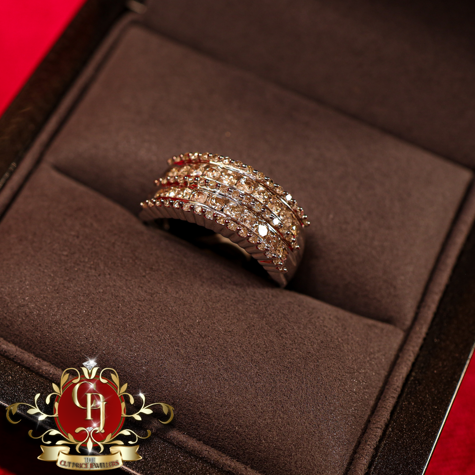 14ct White Gold Ring with 1ct Genuine Diamonds