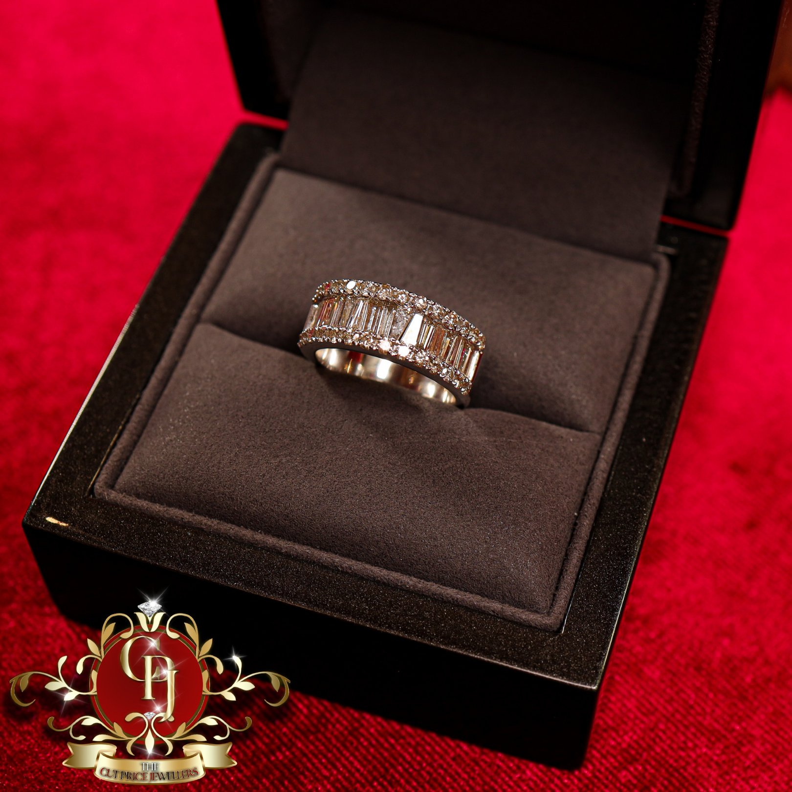14ct White Gold Ring with 2ct Genuine Diamonds