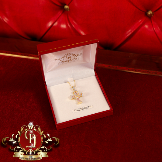 The Pink Cross 1 (Gold-Plated) | The Cut Price Jewellers