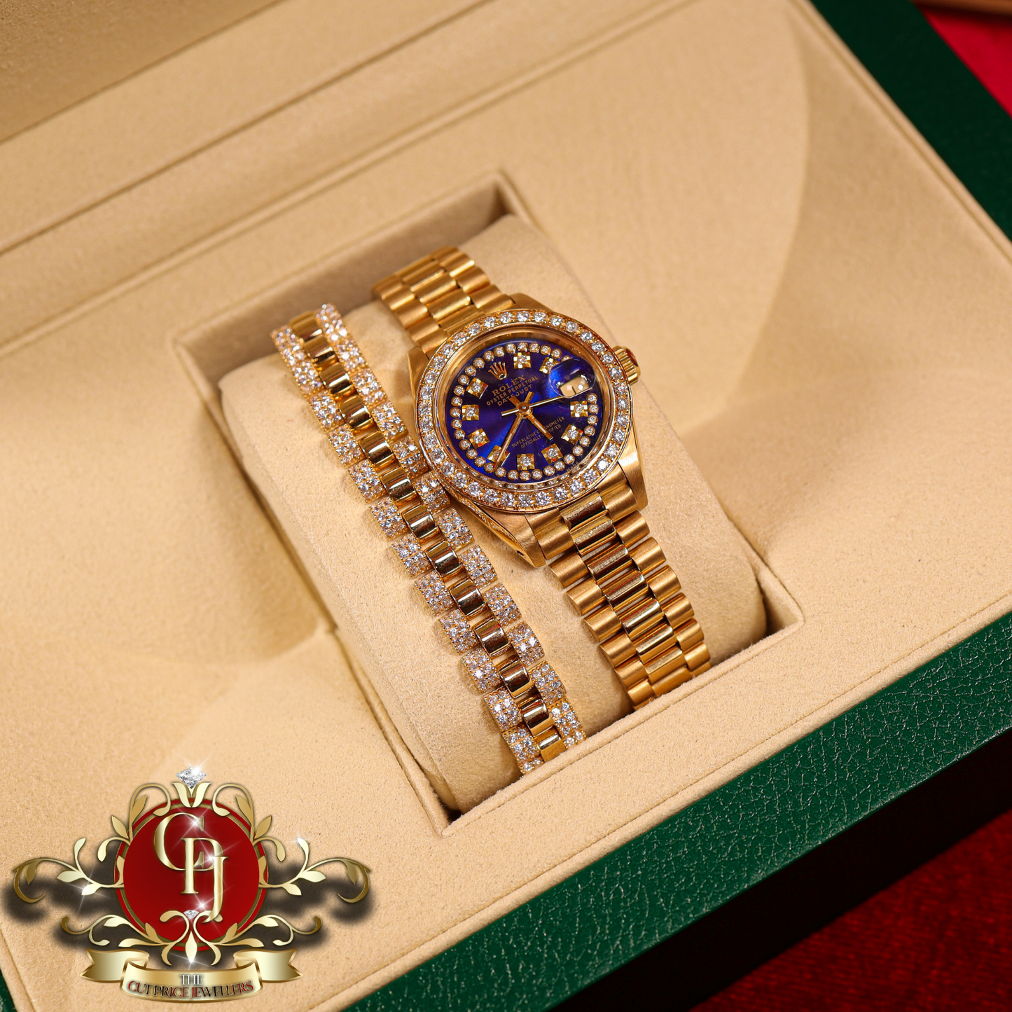 26MM Ladies Rolex Watch - Gold Presidential Strap - The Cut Price Jewellers