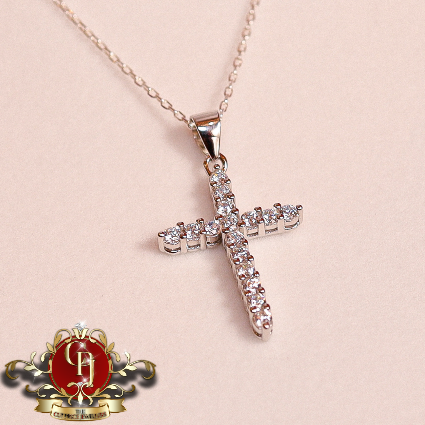 "Vivian" Cross with Cubic Zirconia | The Cut Price Jewellers