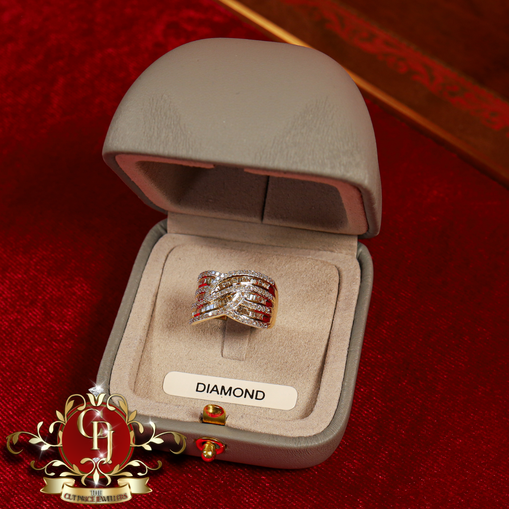 10ct Gold Ring with Genuine Diamonds