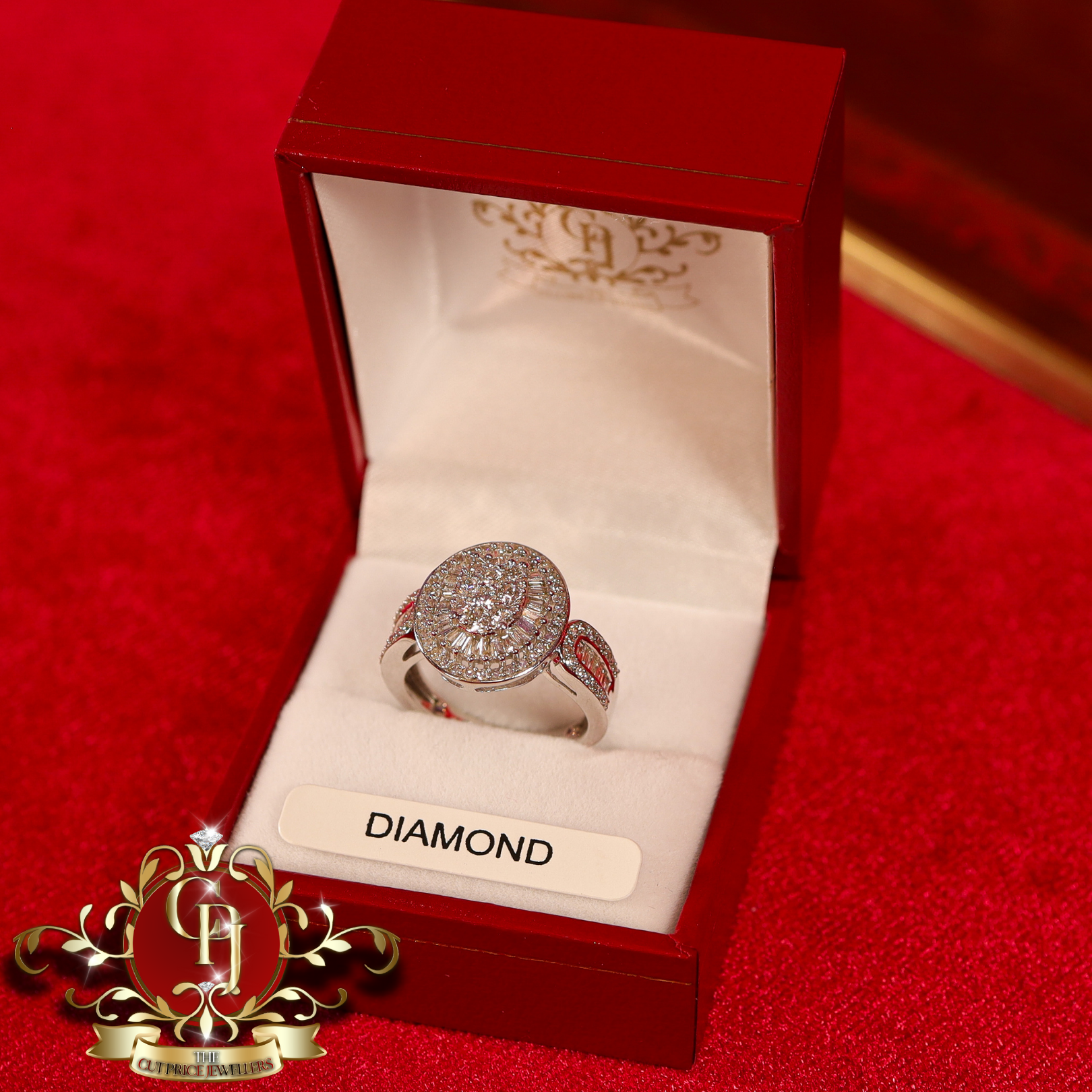 14ct White Gold Ring with 1ct Genuine Diamonds