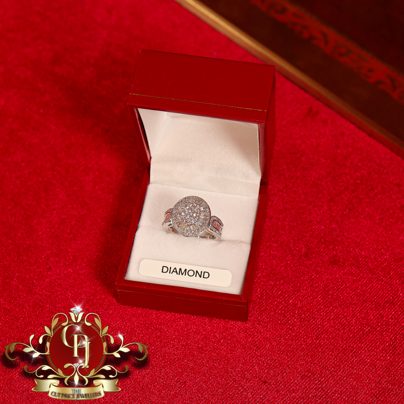 14ct White Gold Ring with 1ct Genuine Diamonds