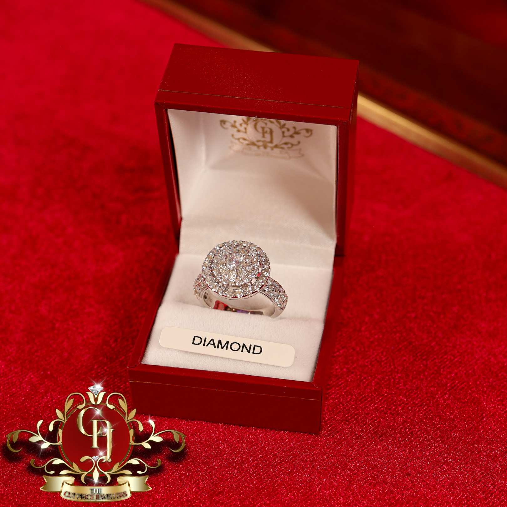 14ct White Gold Ring with 2.5ct Genuine Diamonds