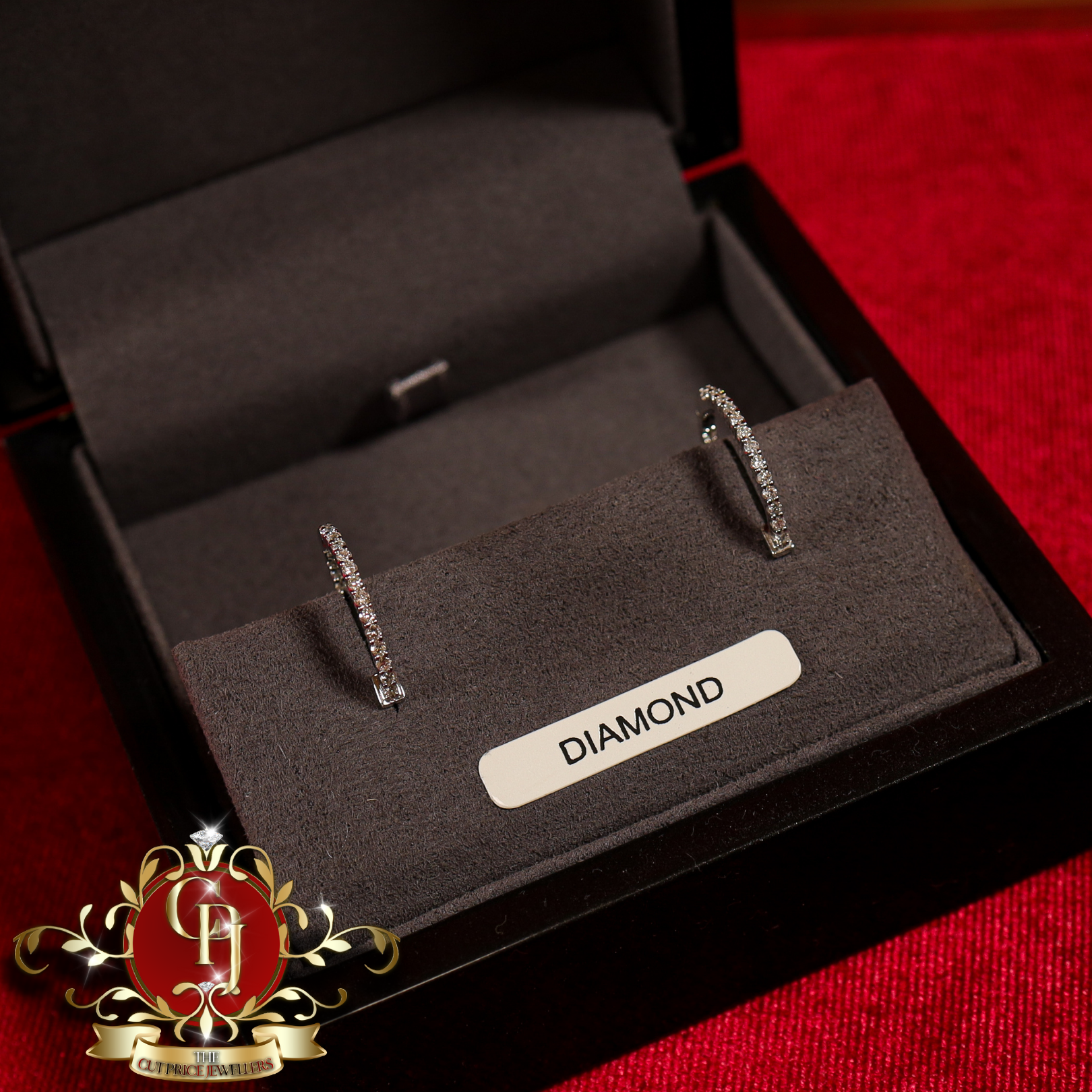 14ct White Gold Hoops with 0.6ct Genuine Diamonds