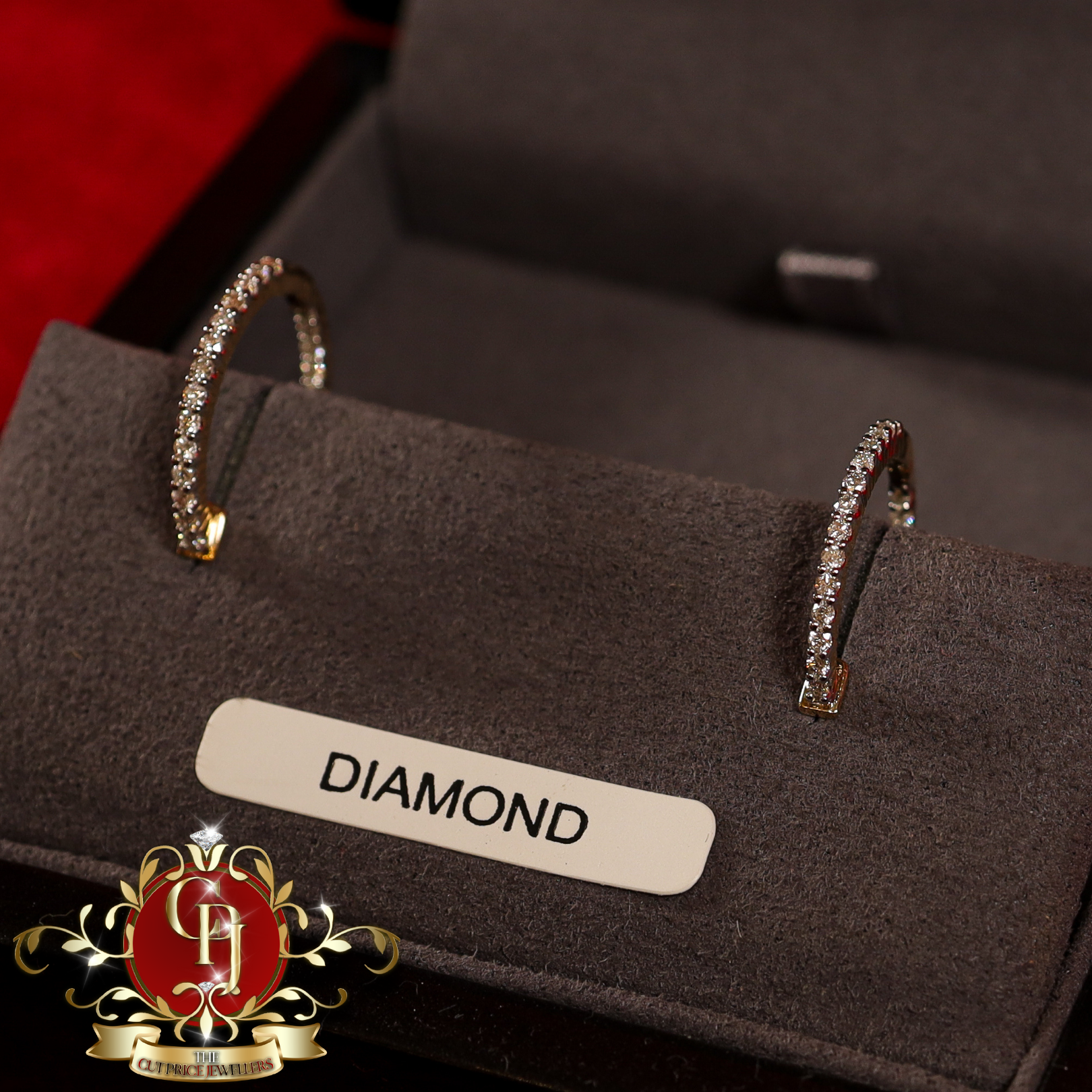 14ct Gold Hoops with 0.6ct Genuine Diamonds