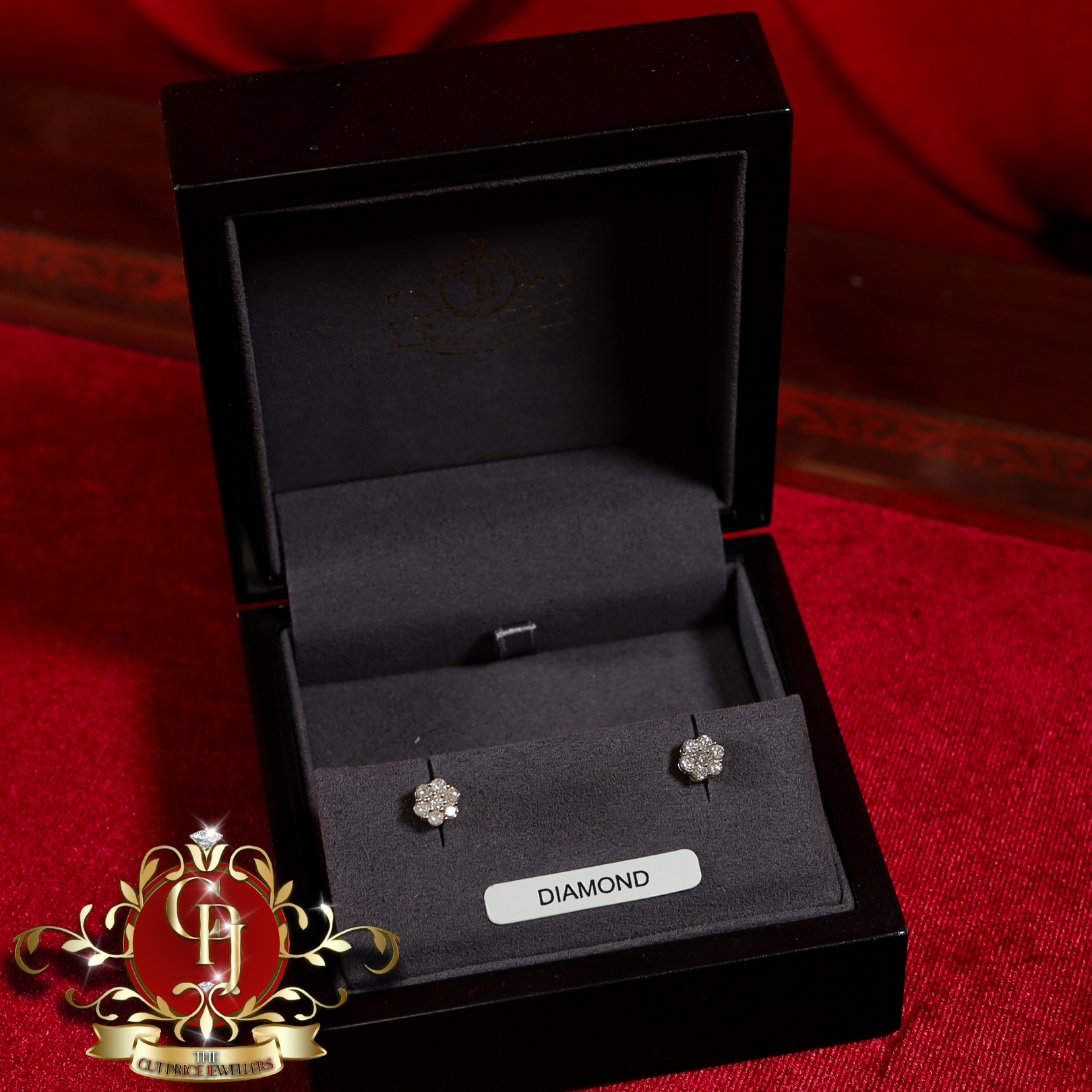 14ct White Gold "Floralis" Studs with 0.75ct Genuine Diamonds